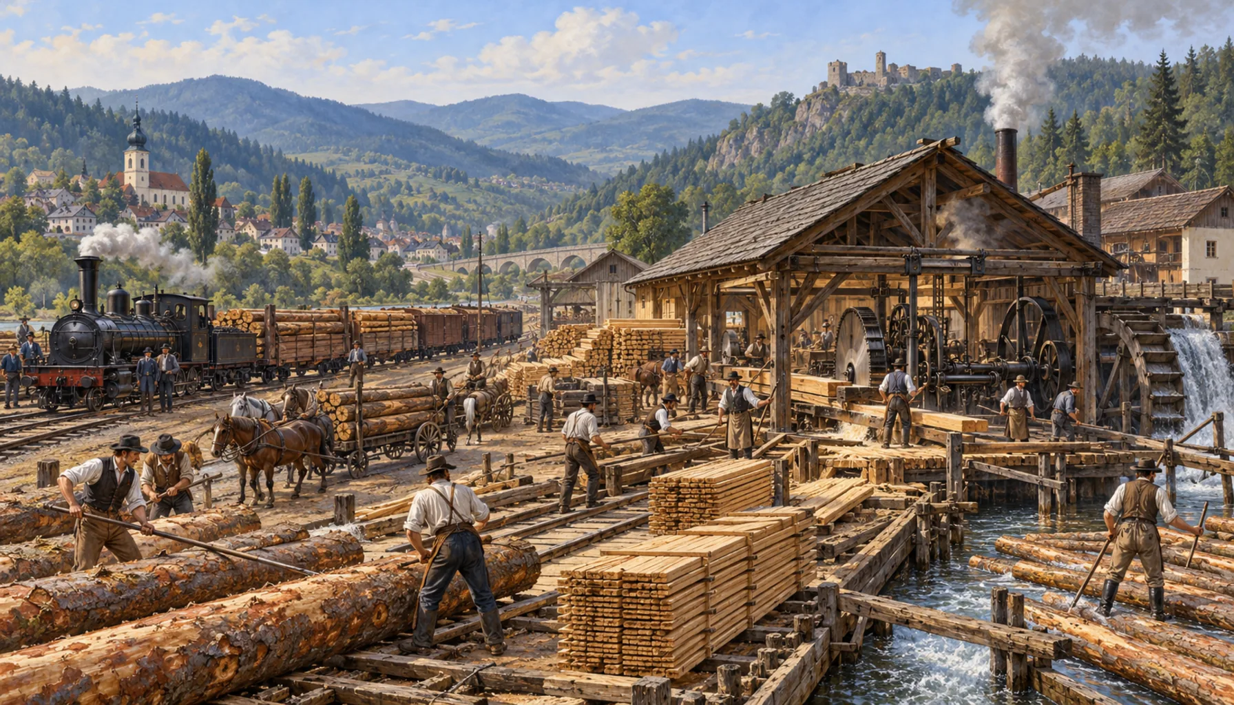 Rails, sawmills and the timber trade