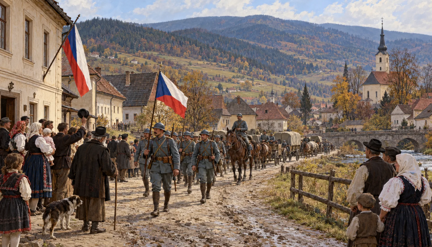 Czechoslovakia, and the villages up the valley