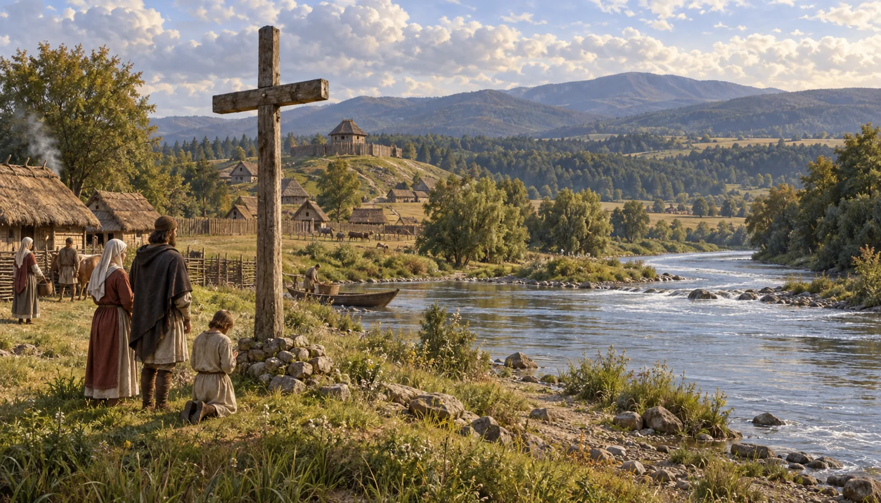 A cross by the river