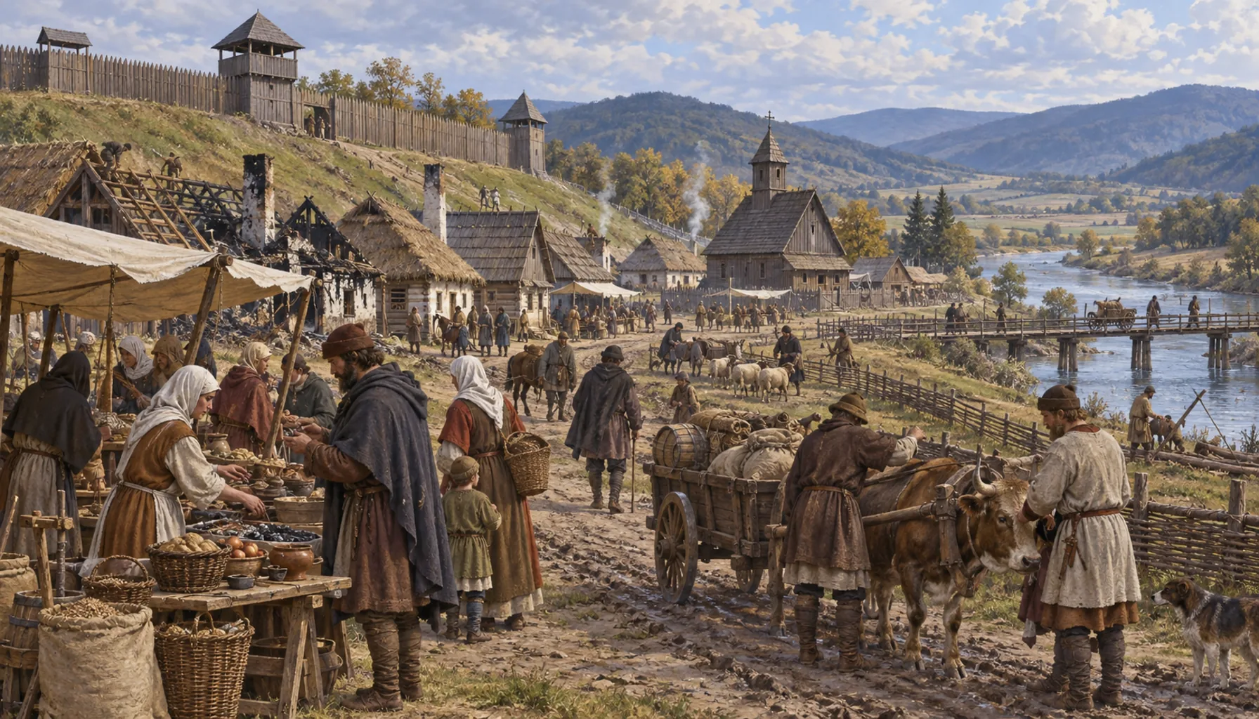 A market town, five years after the Mongols