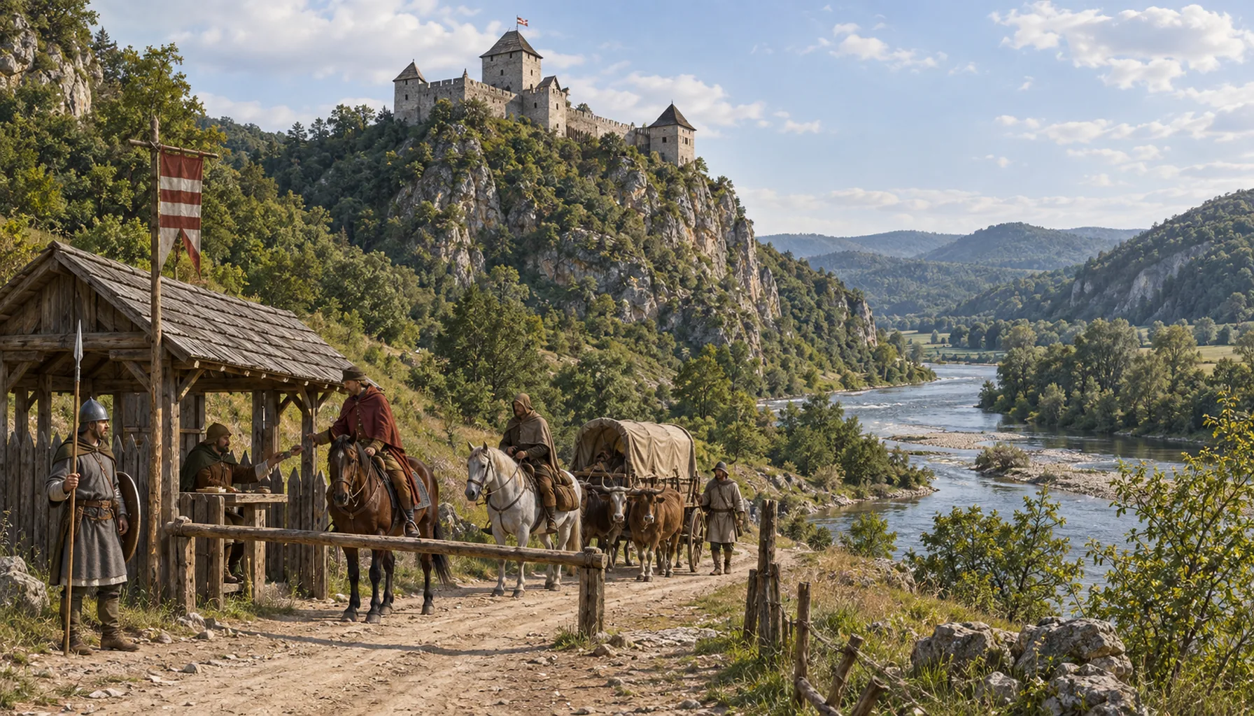 Šášov castle and the toll on the road