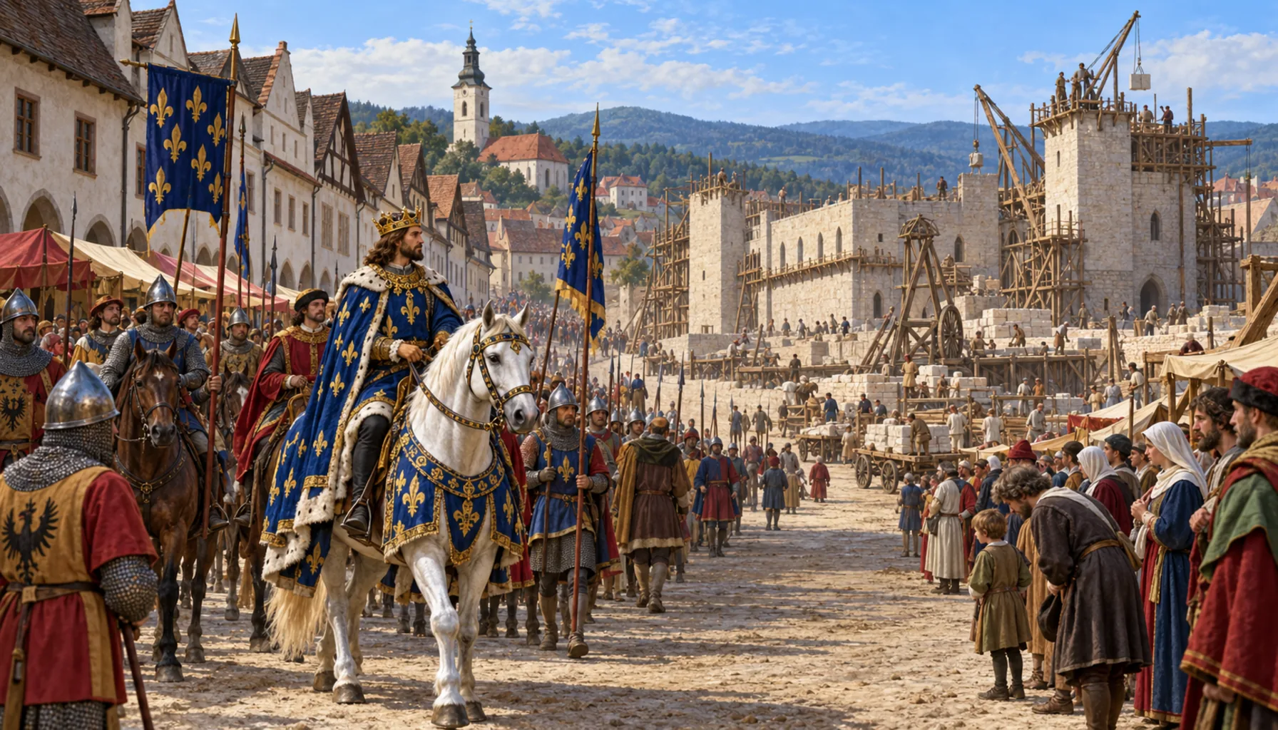 The king moves down into the town