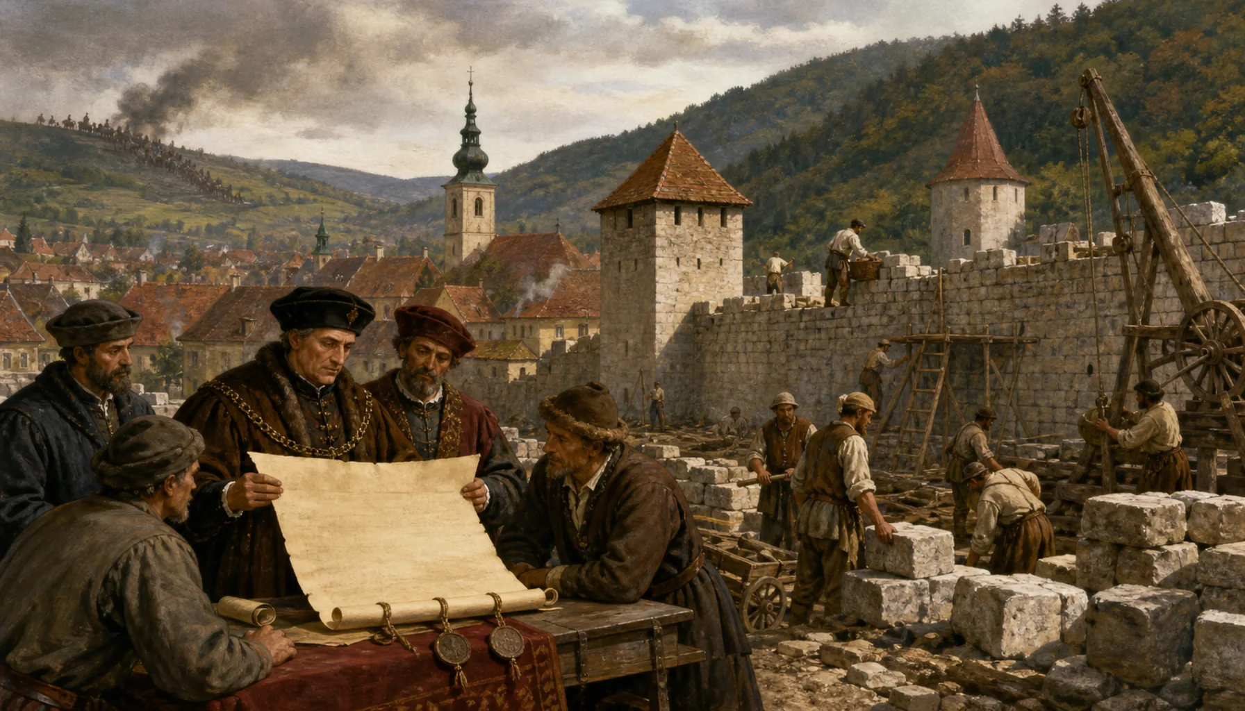 A charter, and a wall