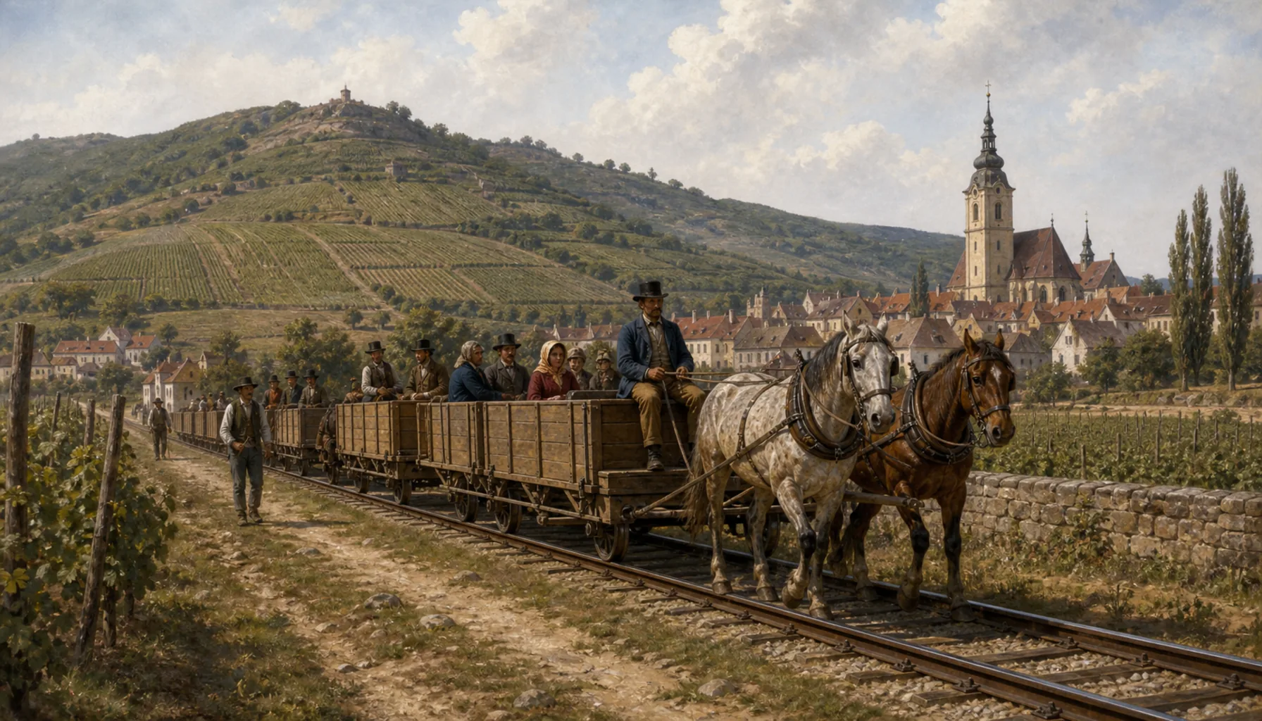 Rails at the foot of the hills