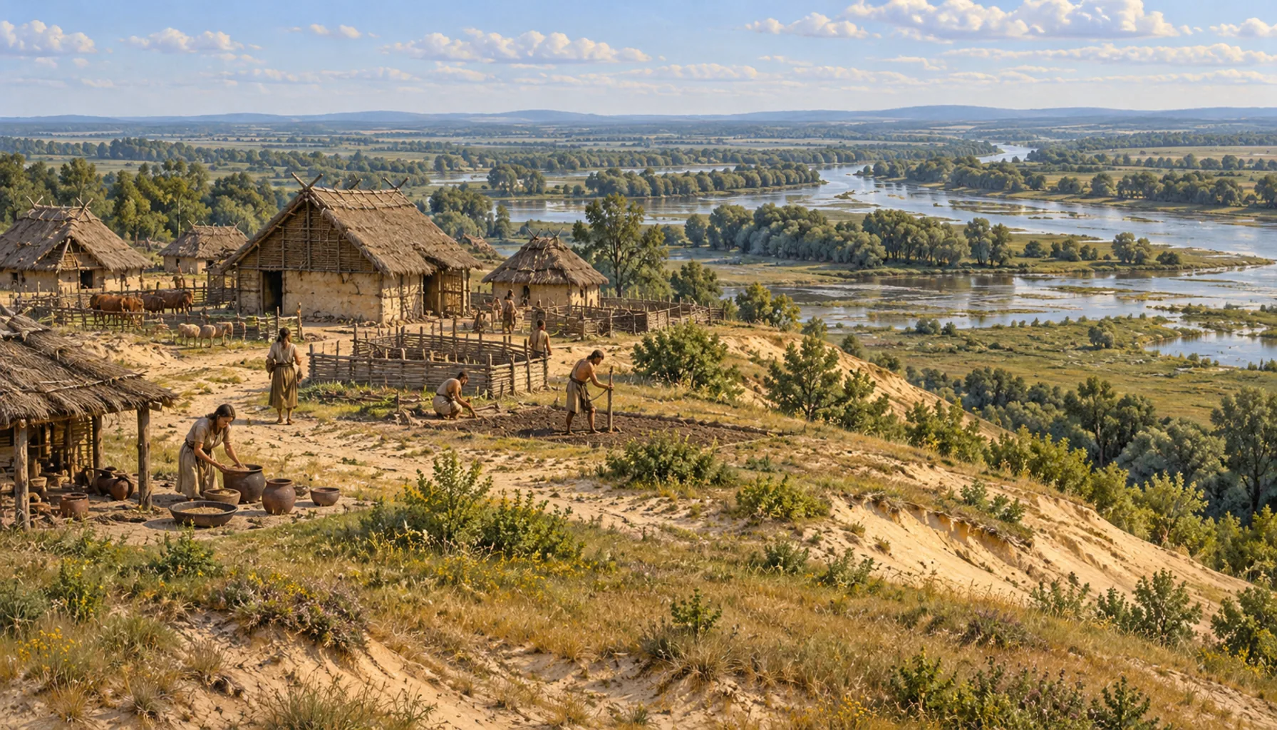 Sand ridges above the flood