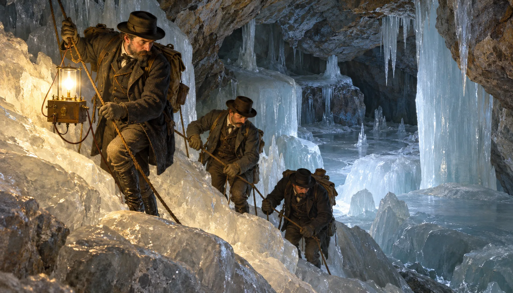 The ice cave, and the electric light