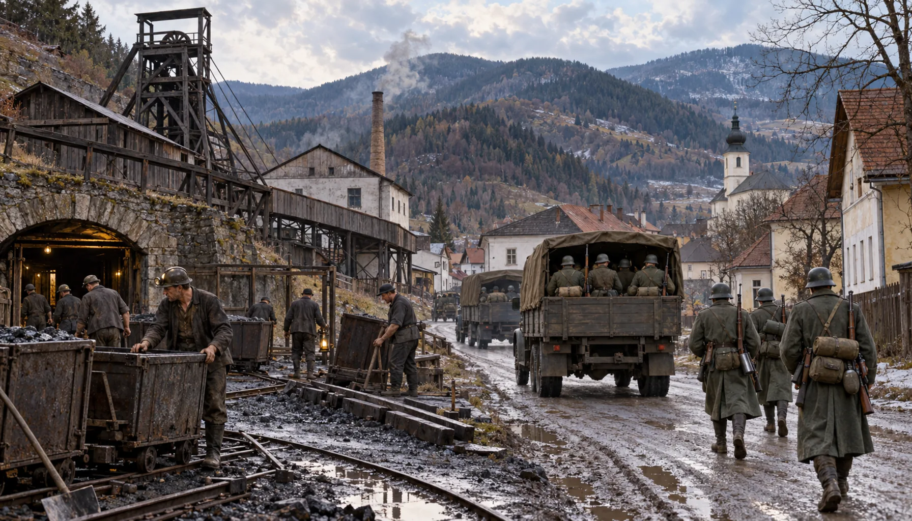 The mines wind down, and the Germans go