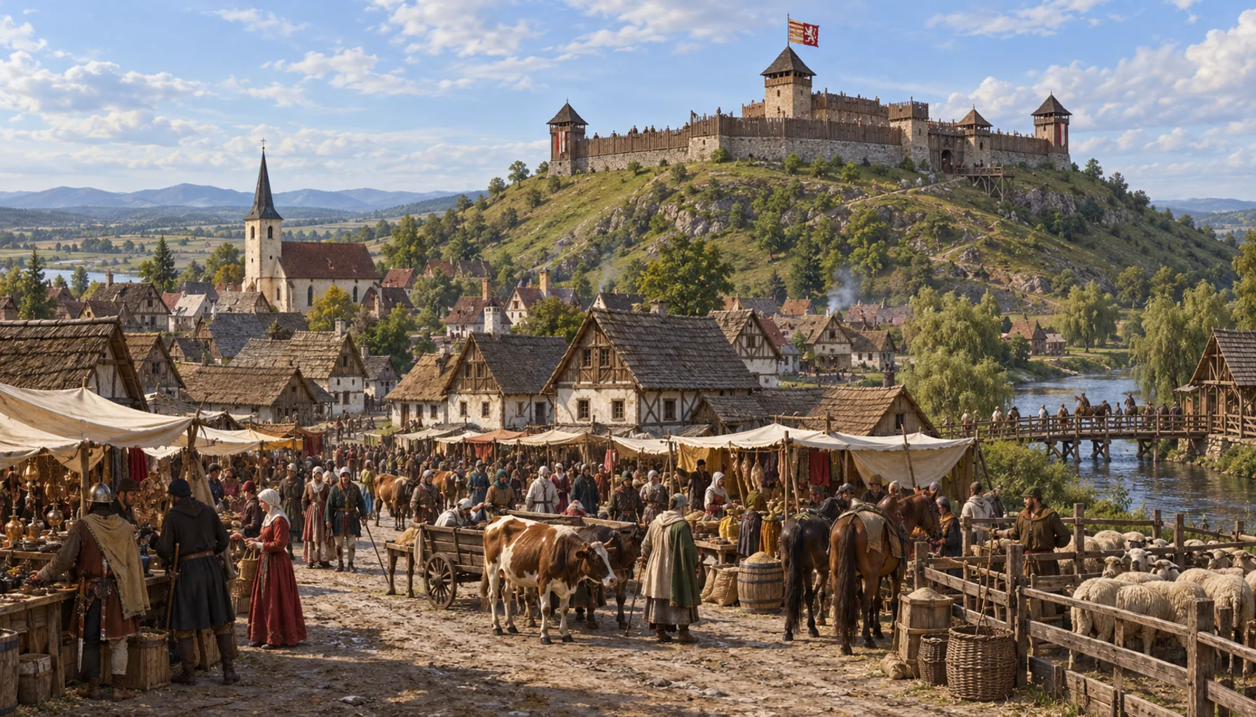 A market town, and something on the hill