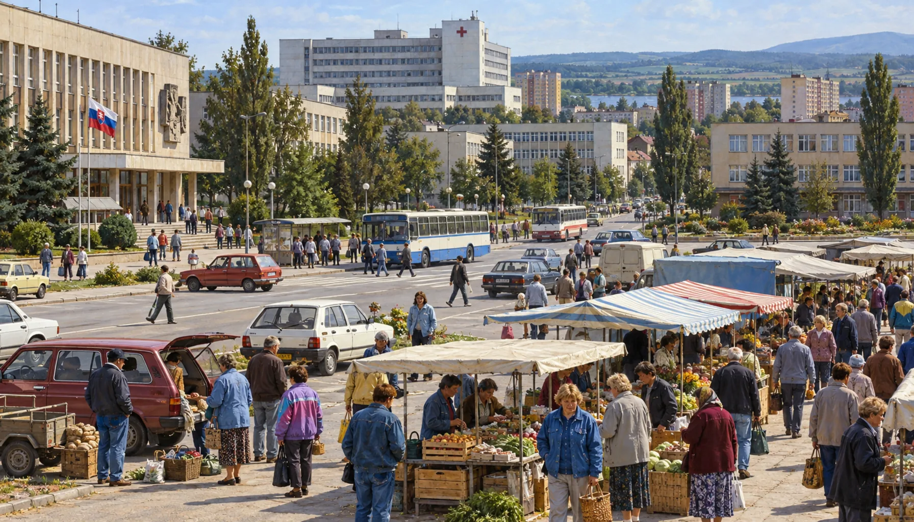 The district town today