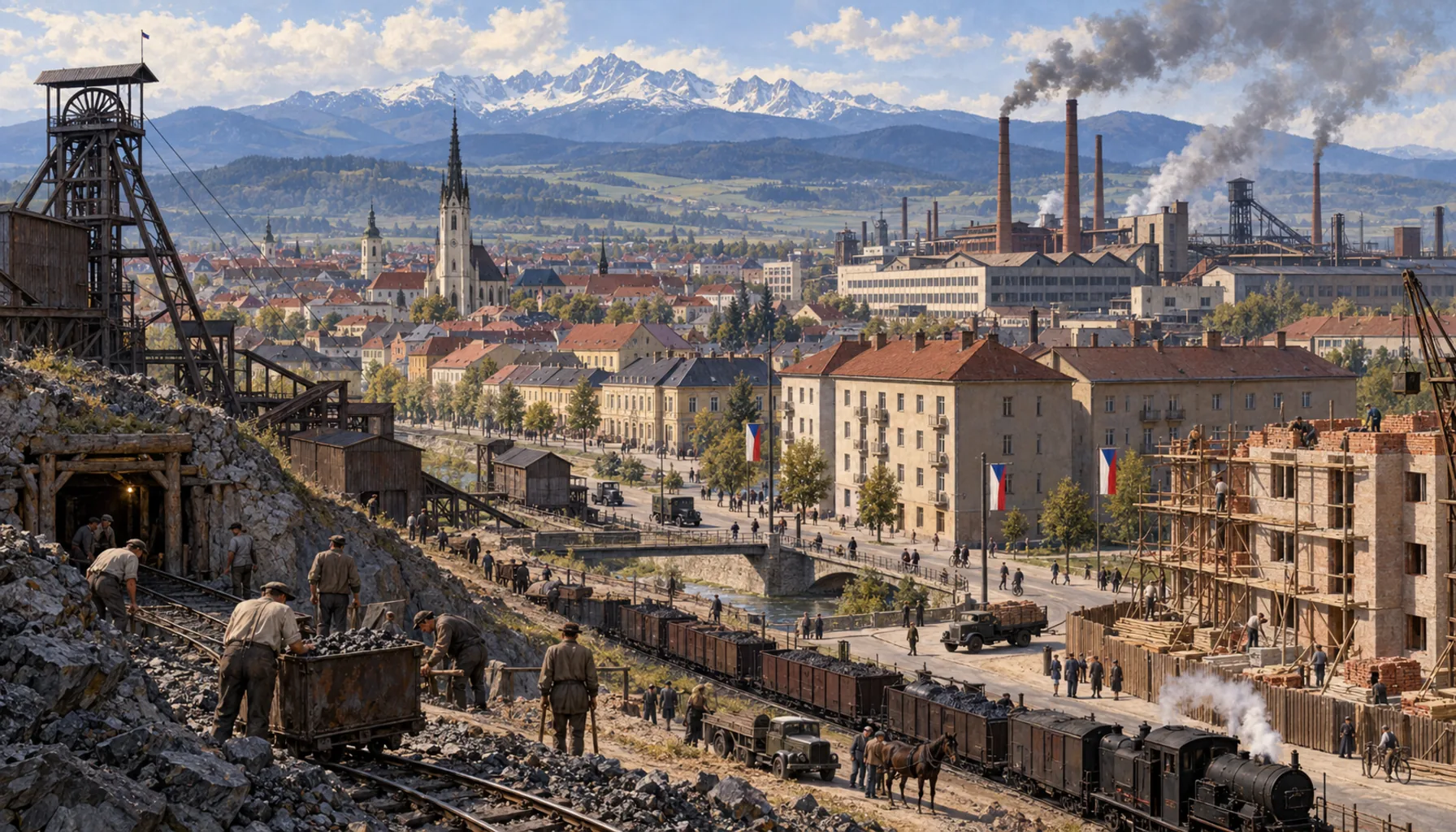 Mines, factories and blocks of flats