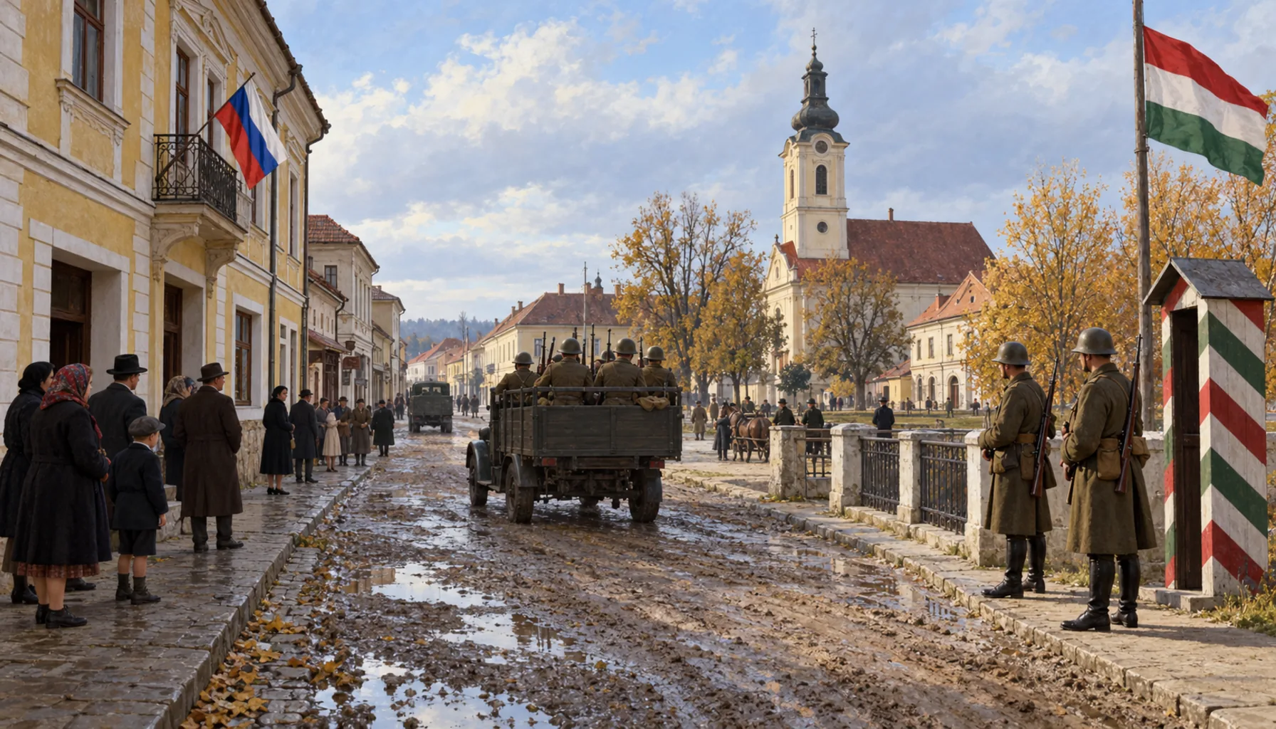 A frontier town of the Slovak State