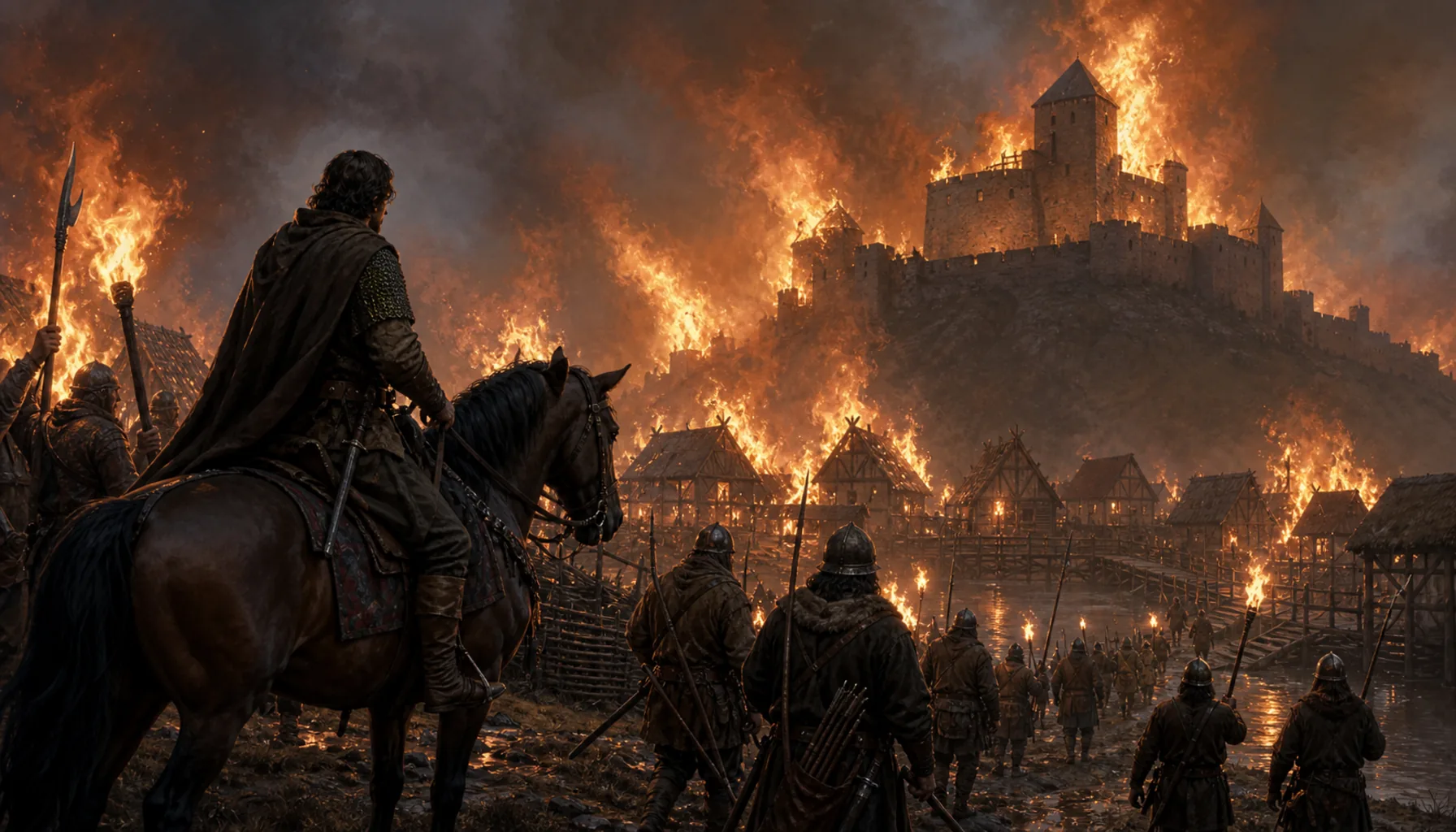 Matúš Čák burns it, and a castle called Frog