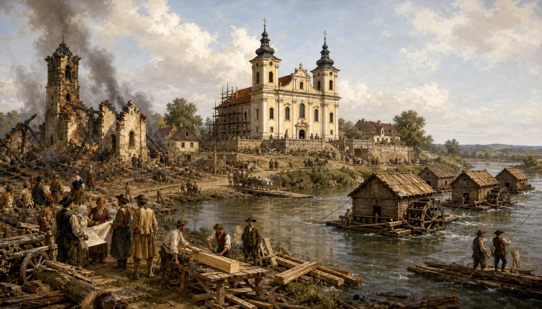 Fire, a new church, and mills that floated