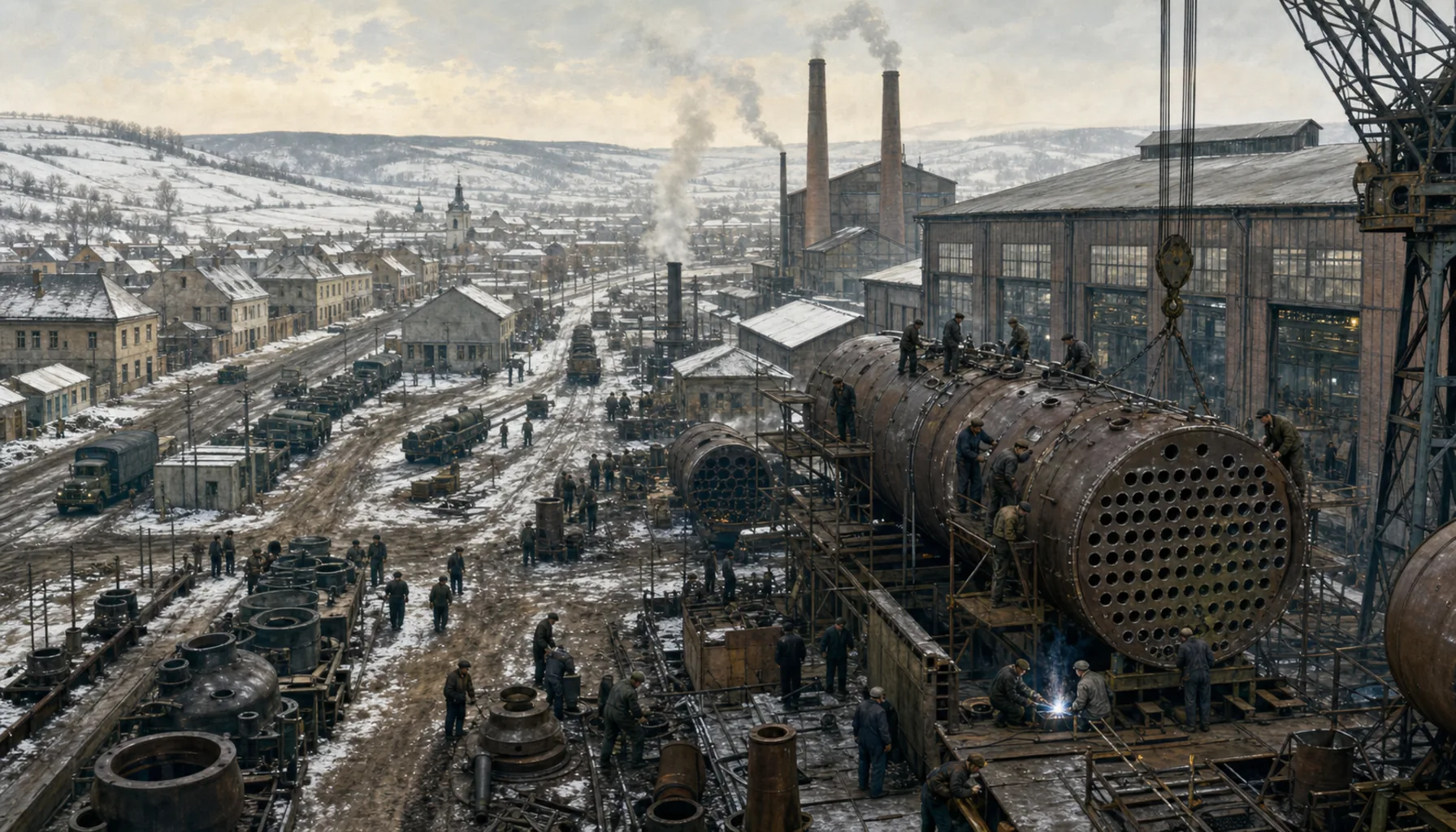 A boiler works, and a town built around it