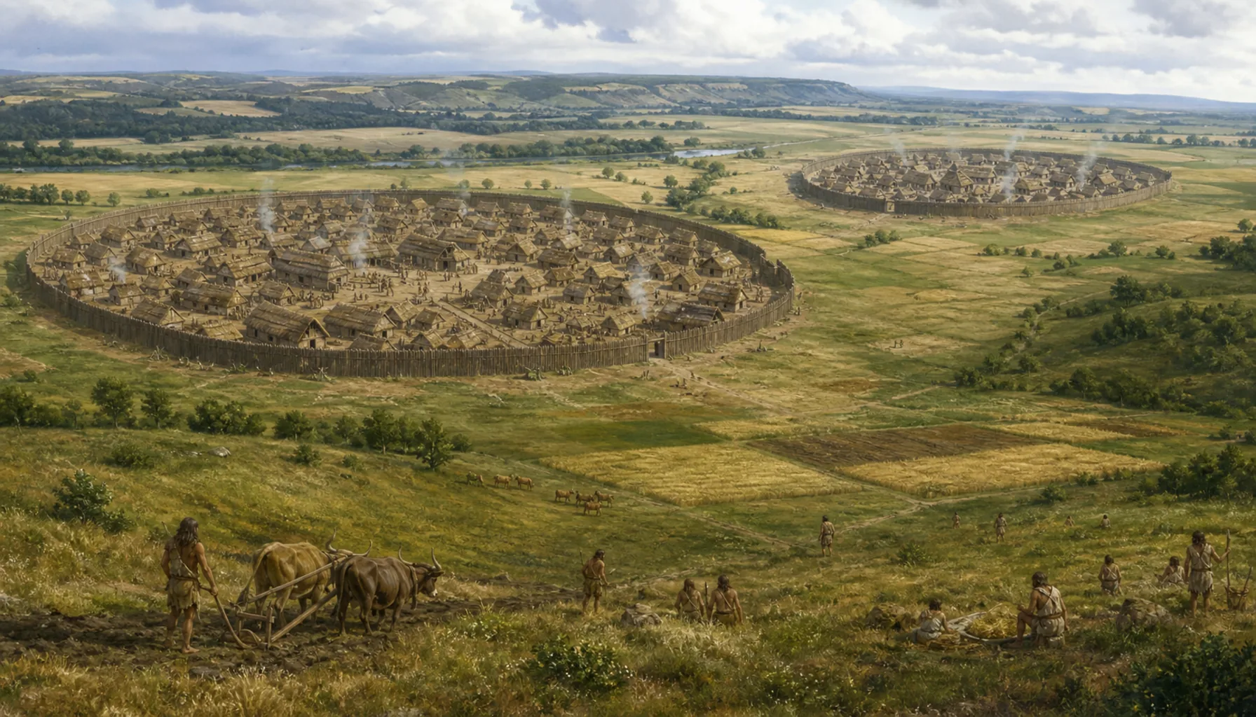 Two prehistoric towns in the fields