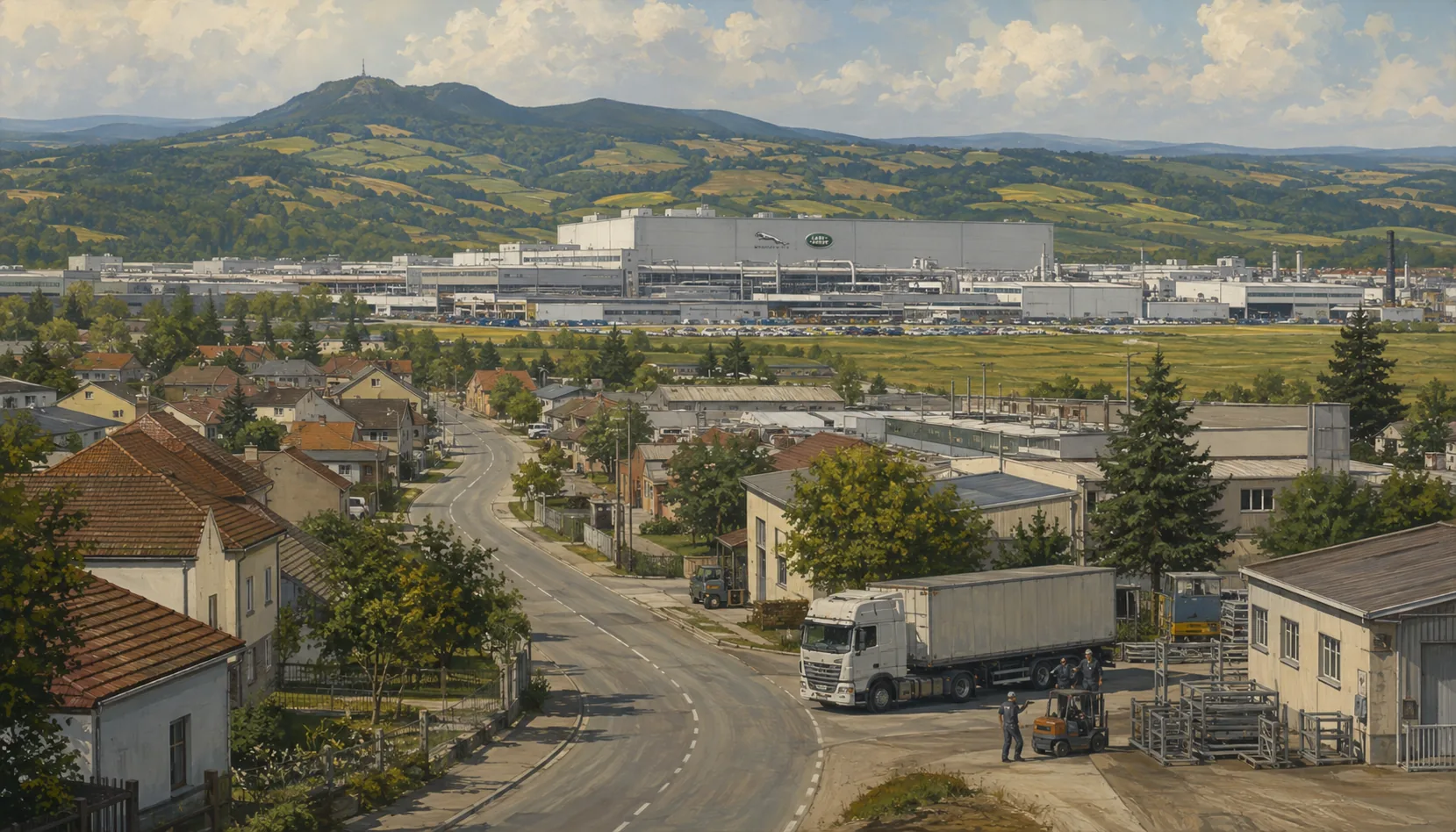 Nitra's factories, and the way into the hills