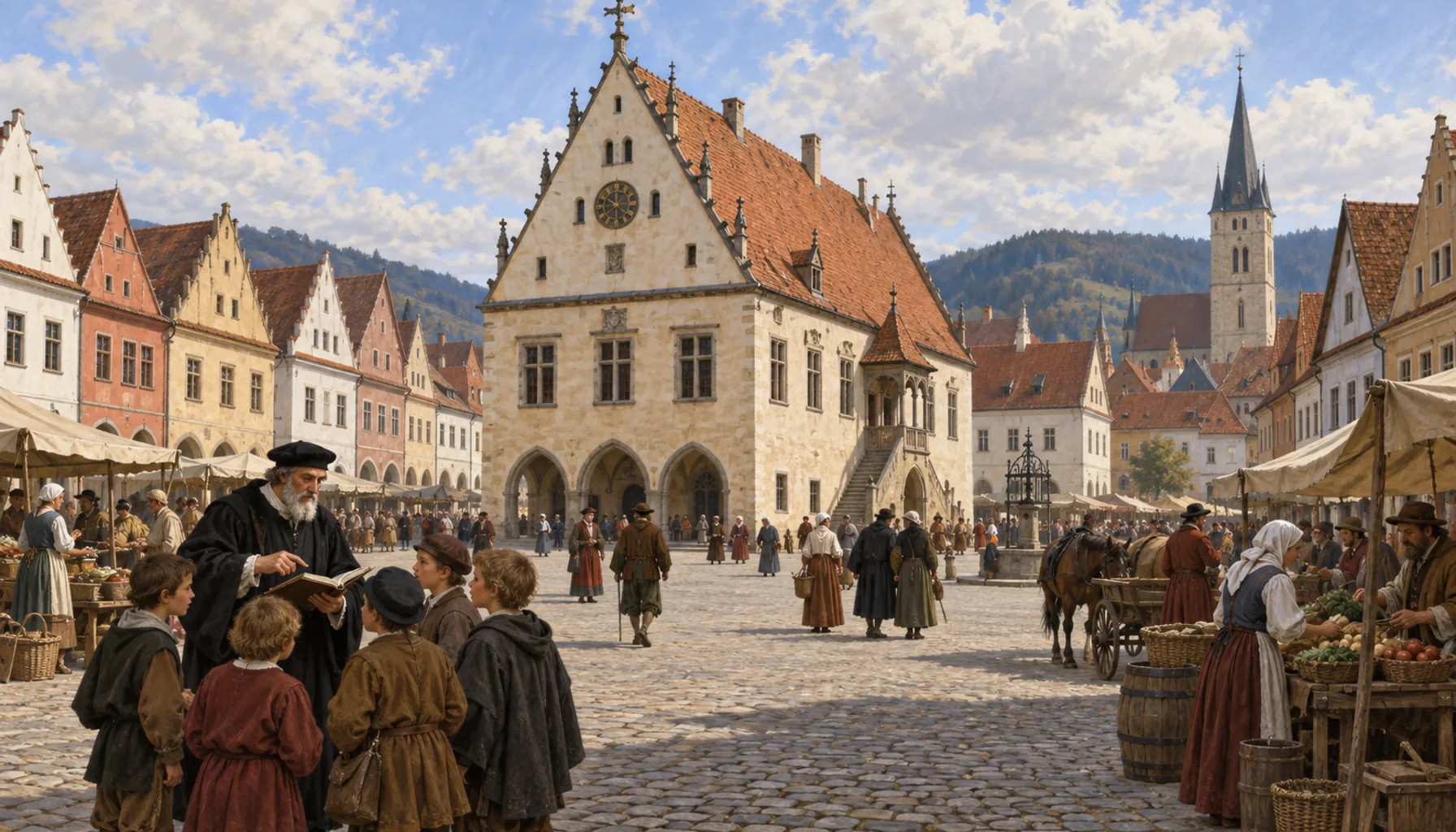The town hall, and a schoolmaster called Stöckel