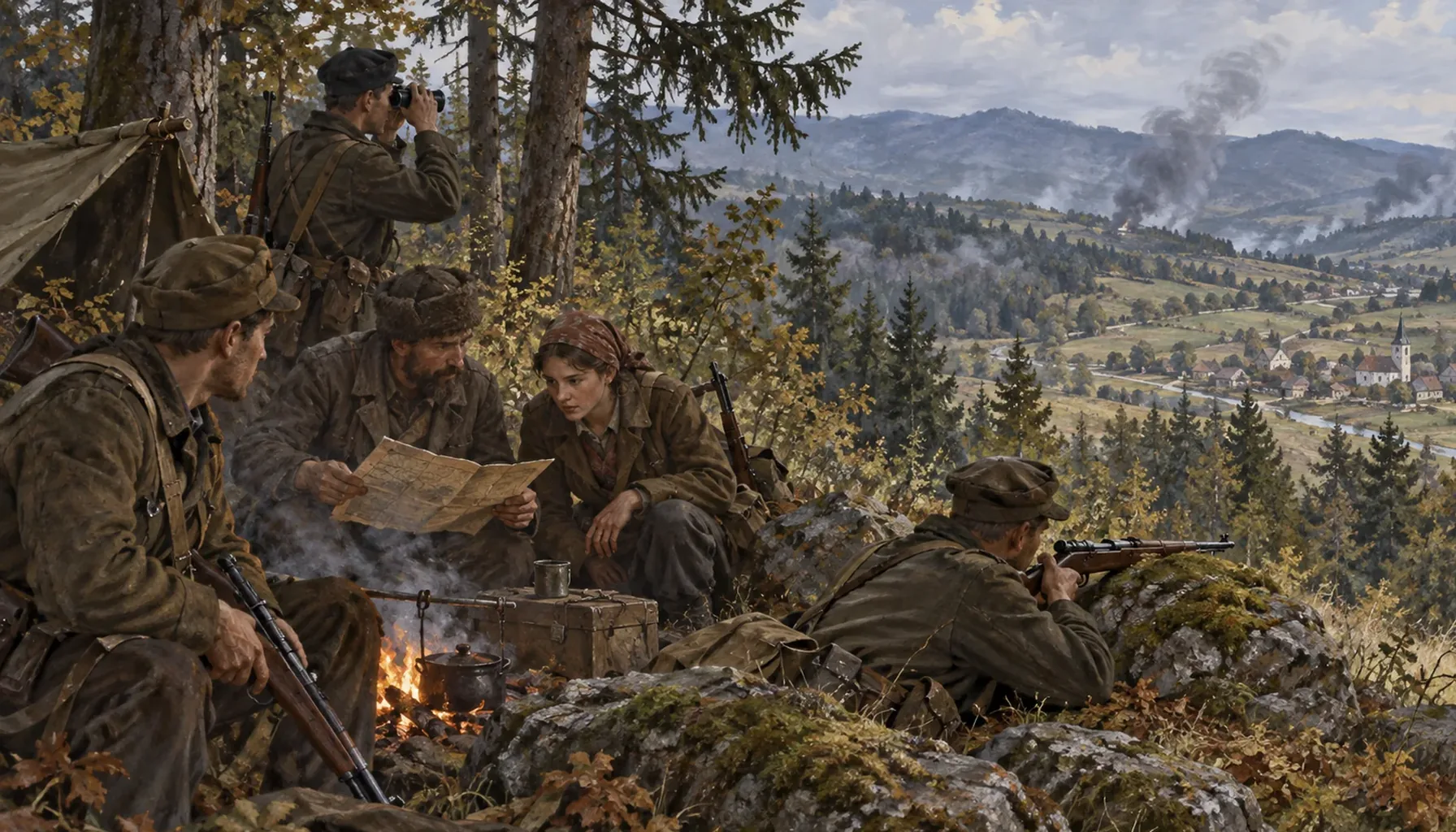 Partisans, and three months of front line