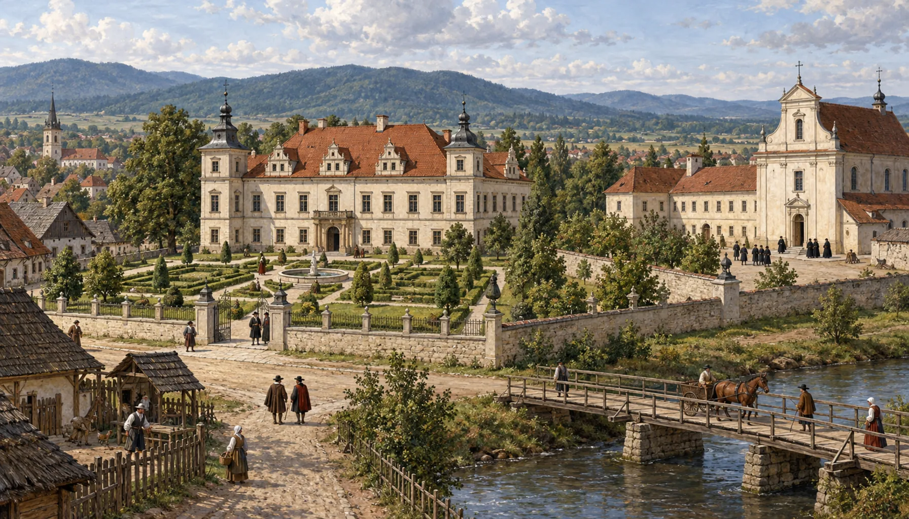 The chateau and the Jesuit school