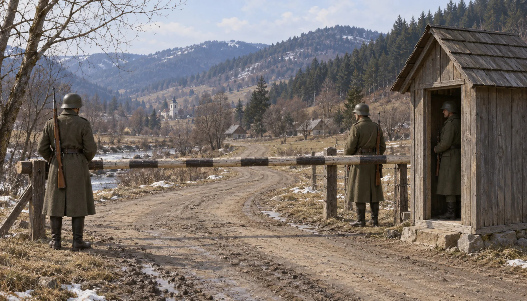 A foreign border a few kilometres up the valley