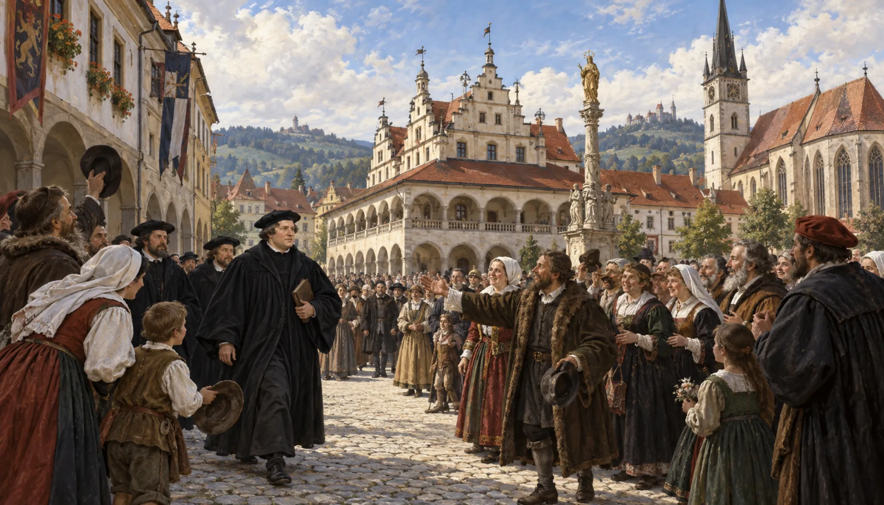 Luther reaches the square
