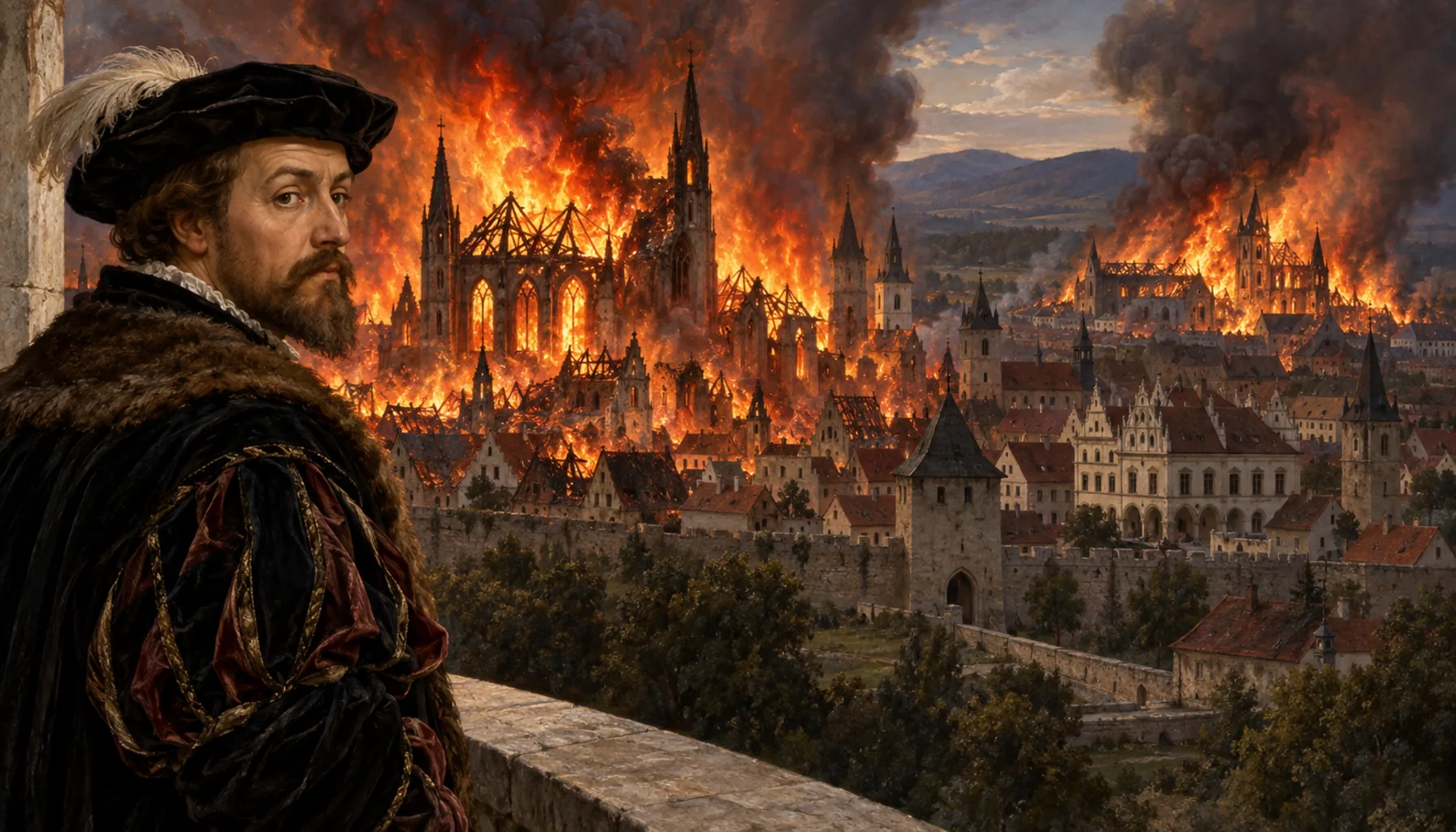 Fire, twice, and a Renaissance face