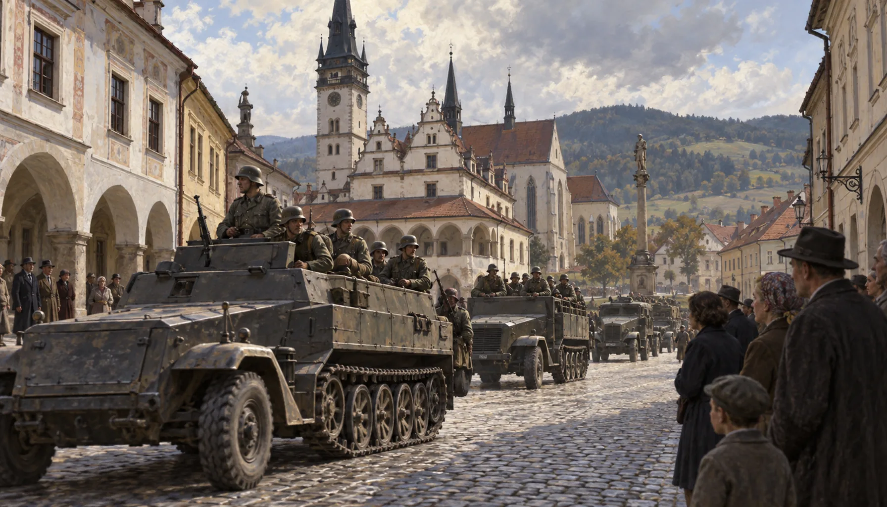 The Germans come, the front arrives