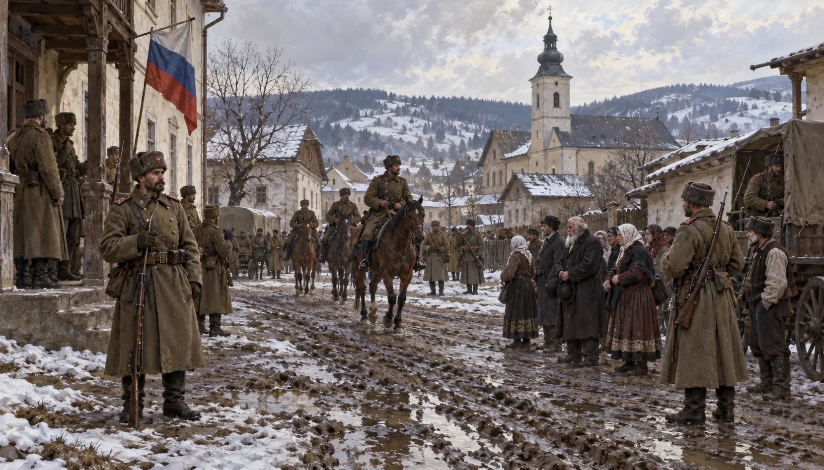 The Russians hold the town