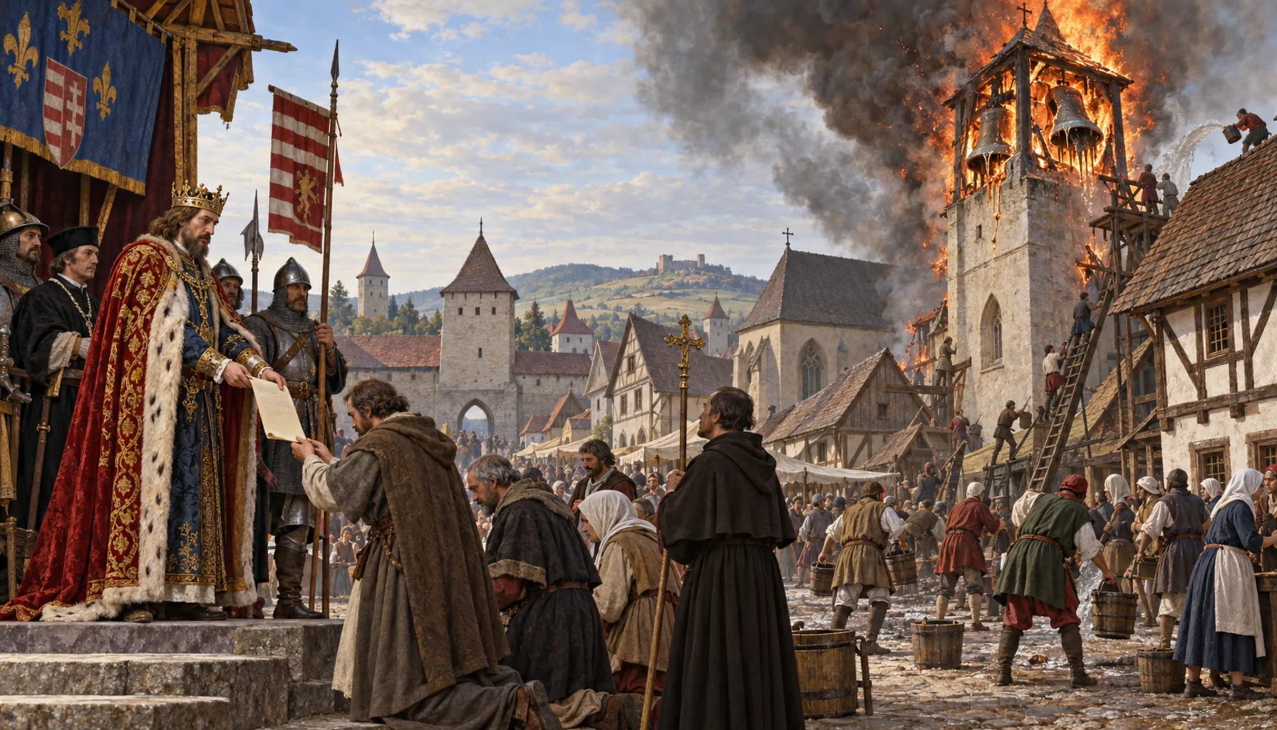 A free royal town, and a fire that melted the bells