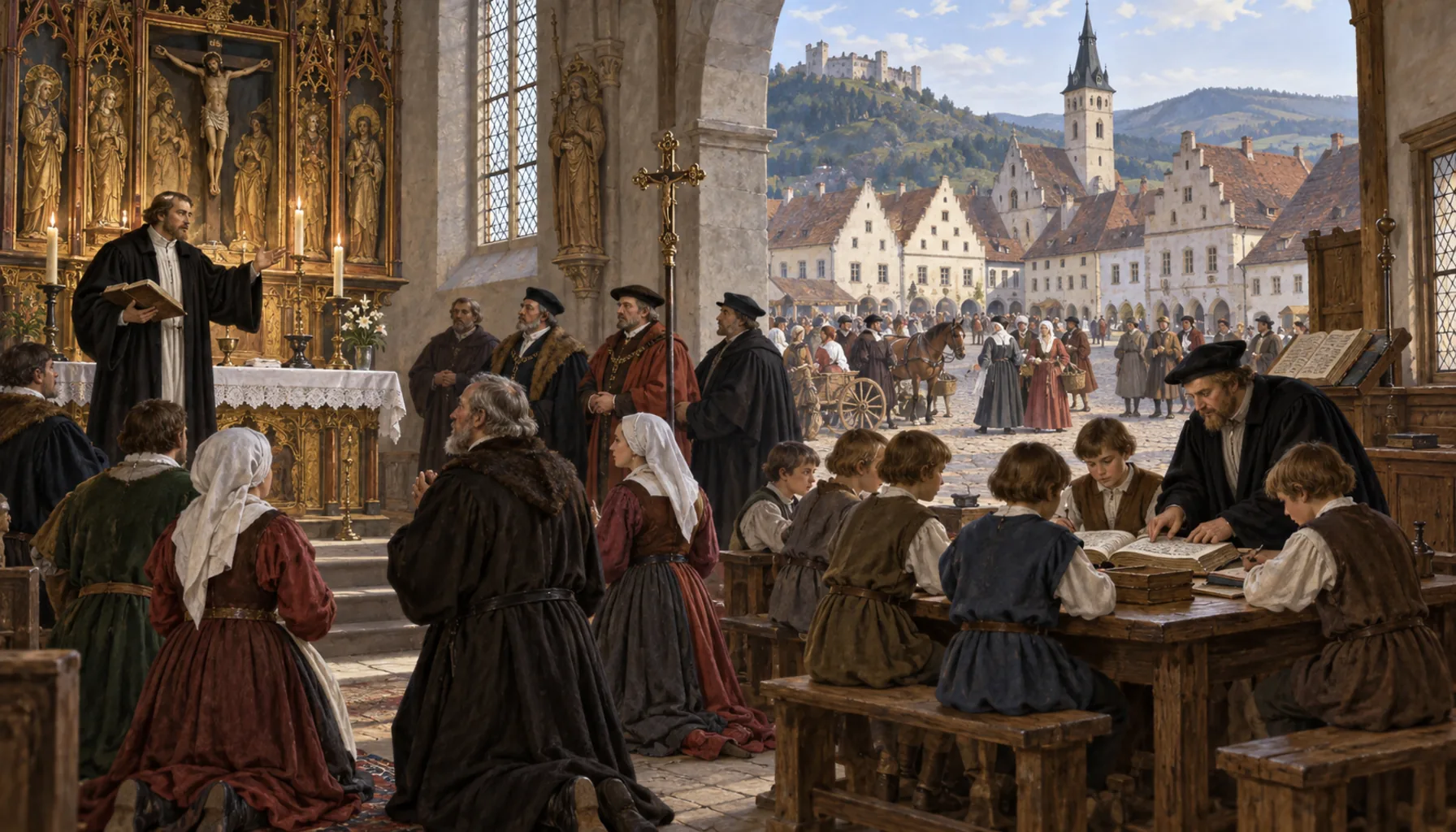 The Reformation, an altar and a school
