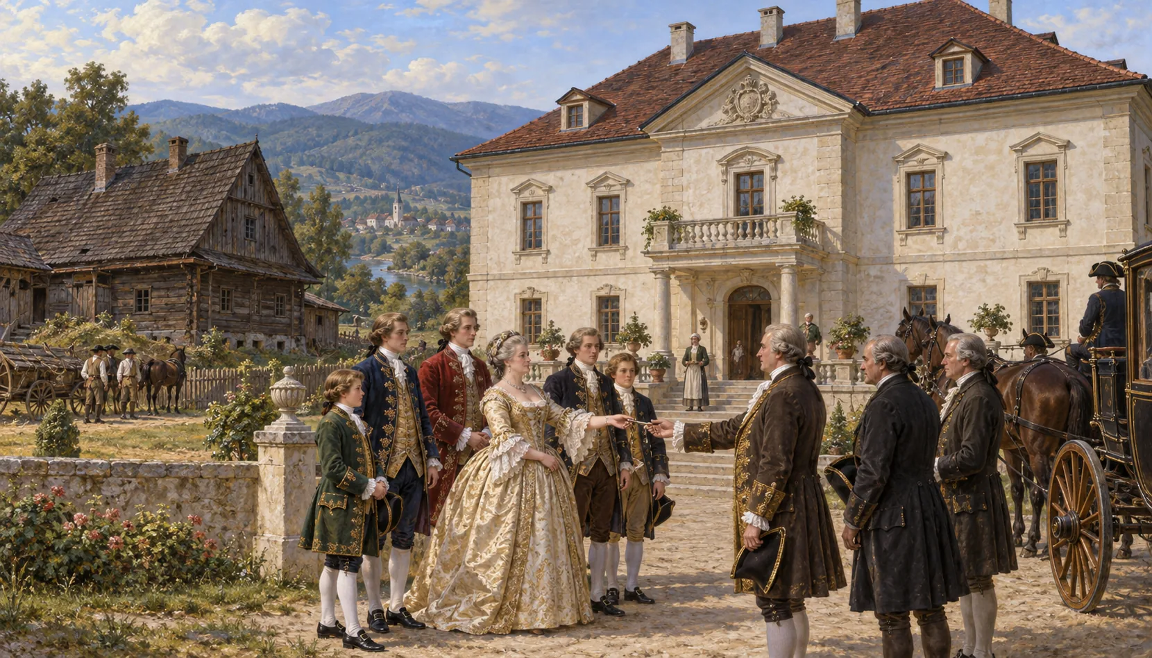 A stone manor house, and then a sale