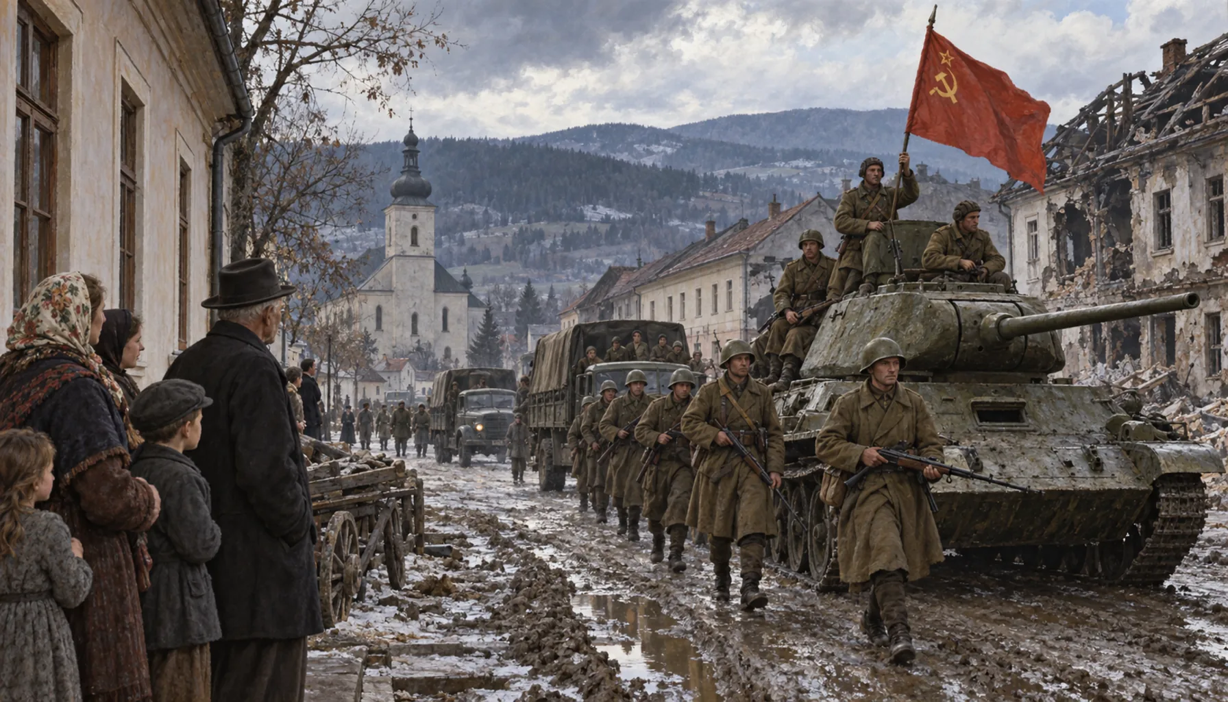 The front arrives from the east
