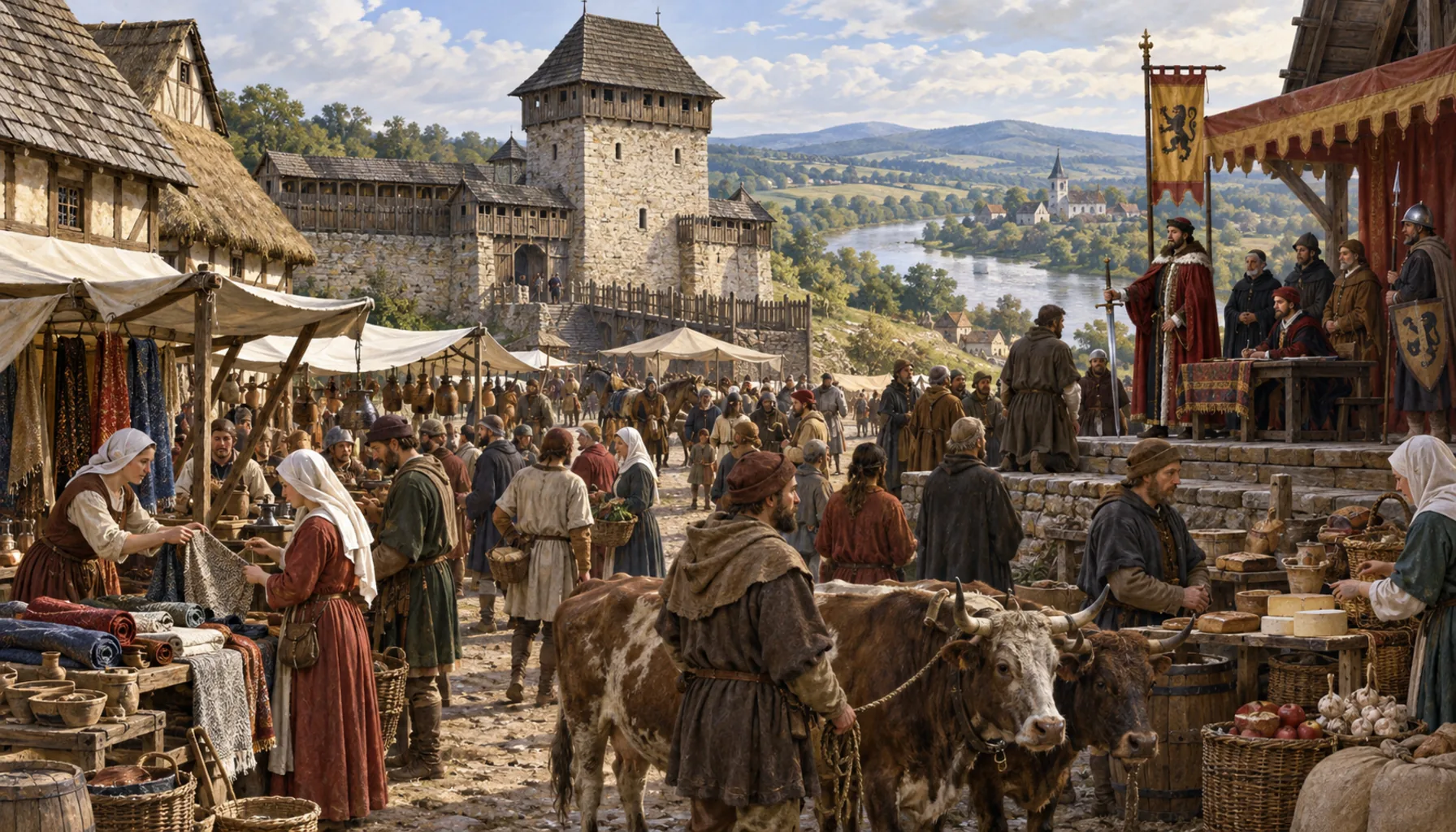 Market rights, and a fortified manor
