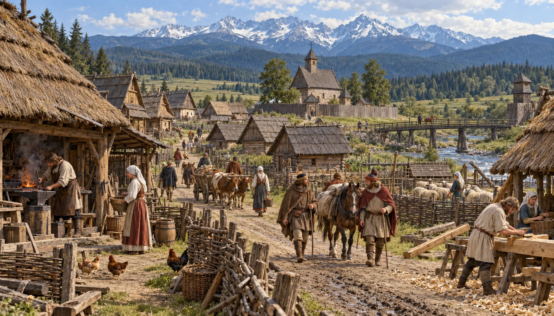 A town settled from the Polish side