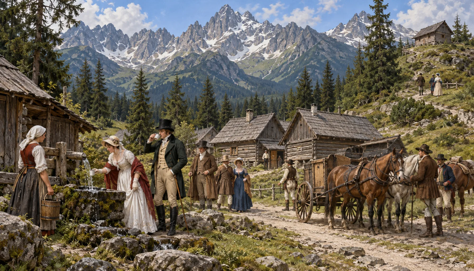 Guests, and the first hut above them
