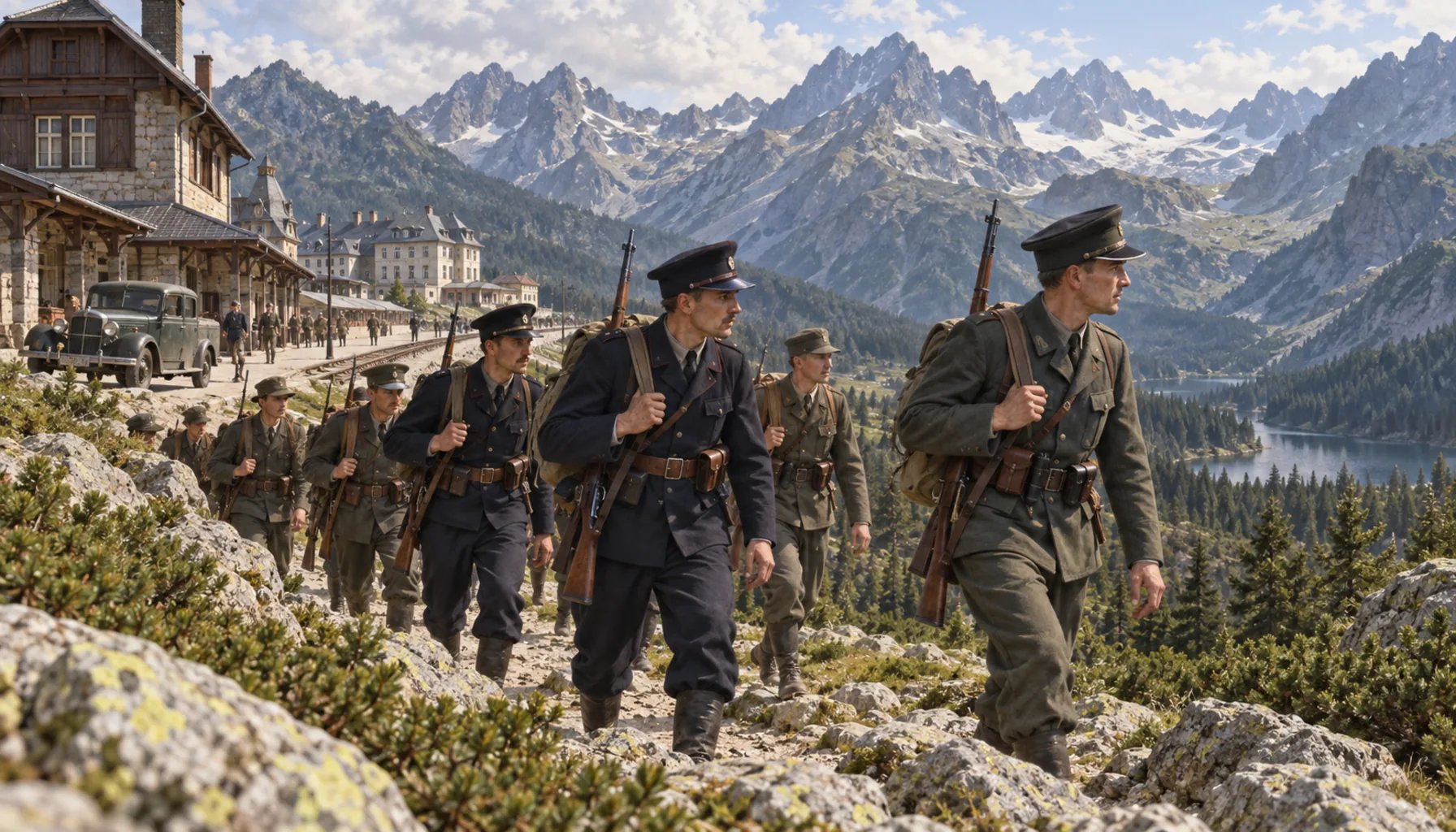 The men from the settlements went up into the valleys