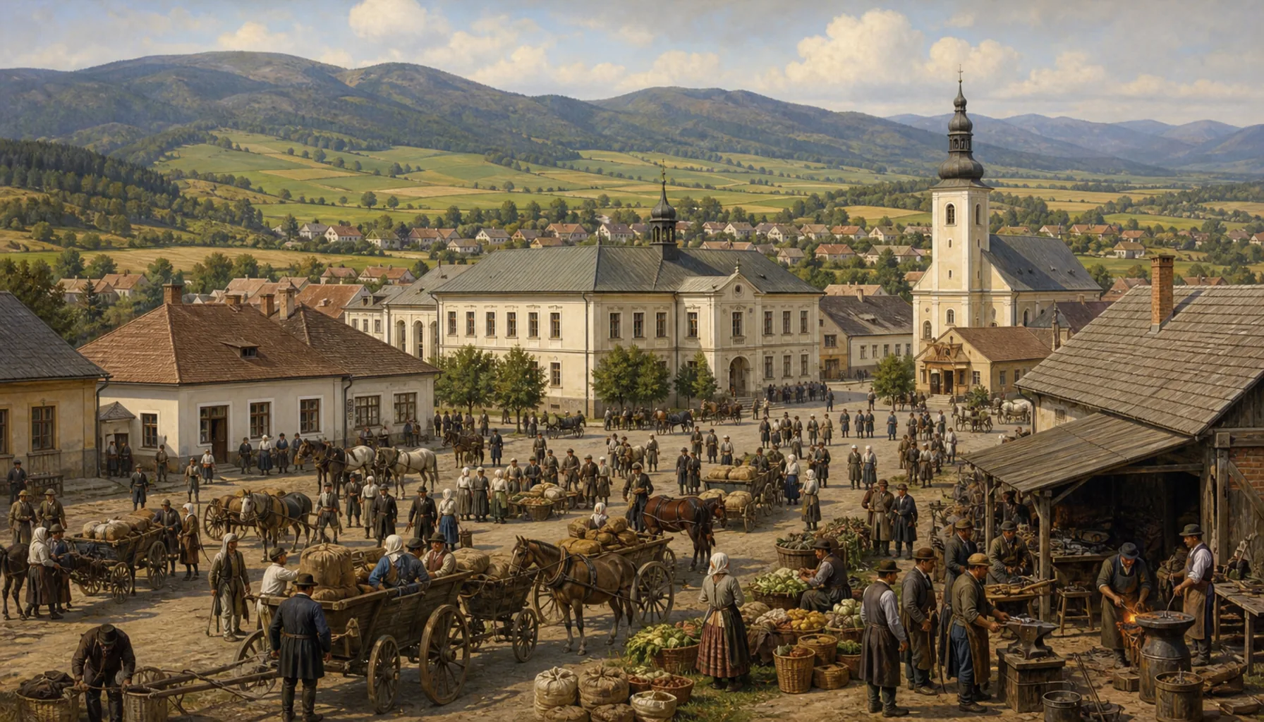 A farming town in a new republic