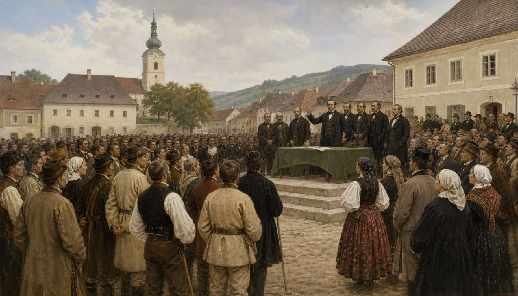 The Slovak National Council on Myjava's square