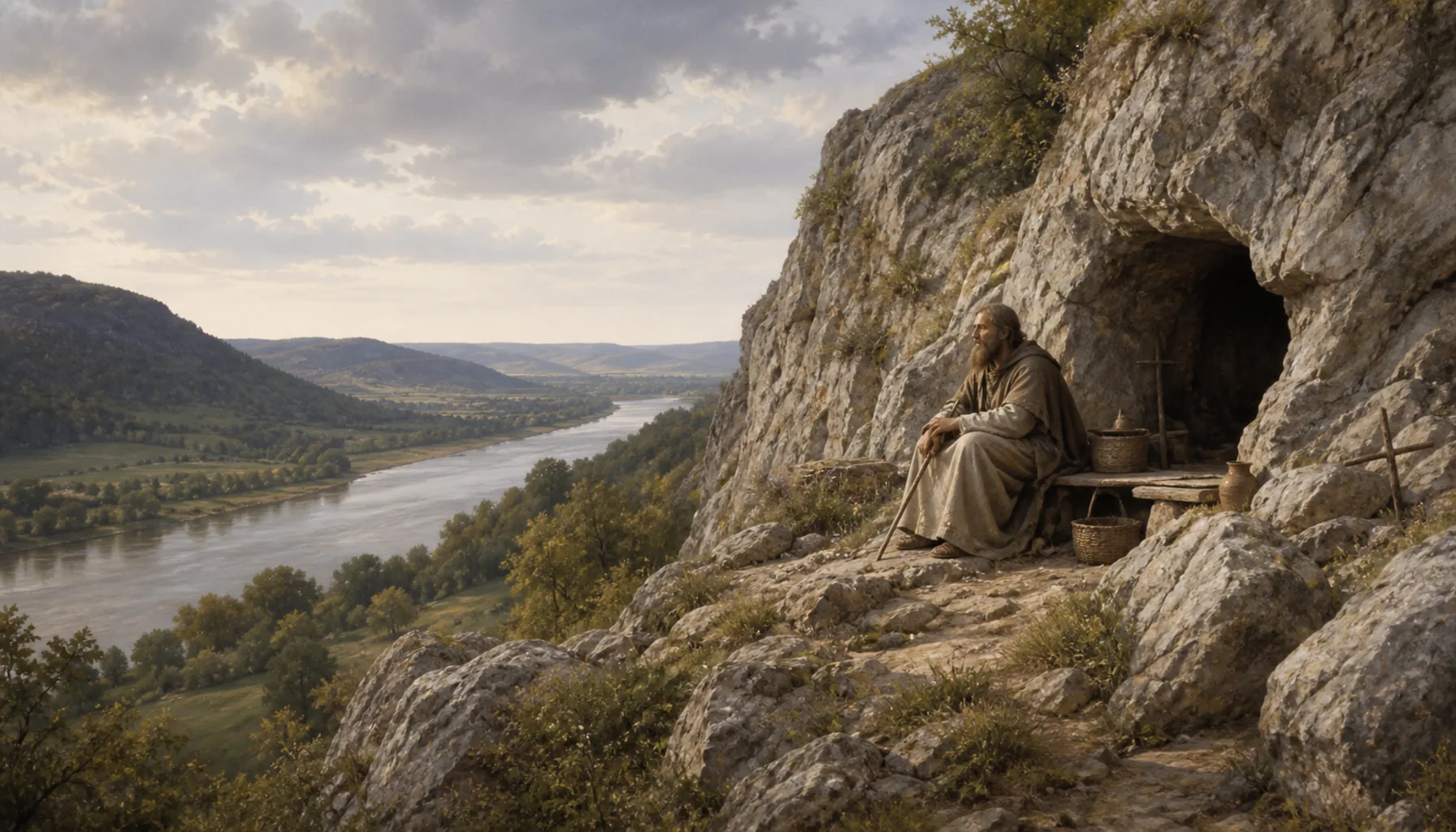 The hermit on the rock at Skalka
