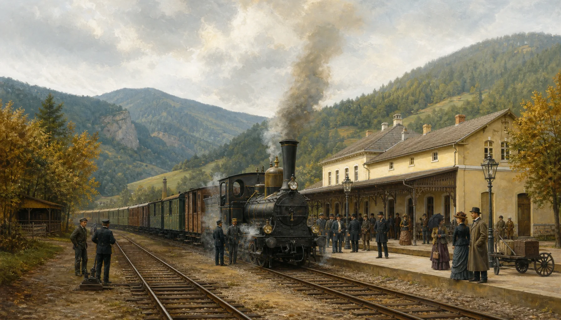 The railway through the pass
