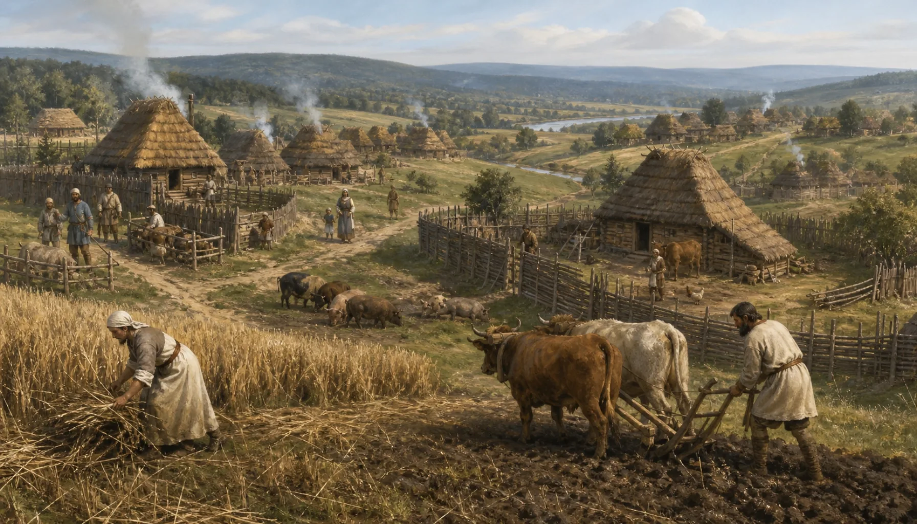 Slav farms at Húštikom