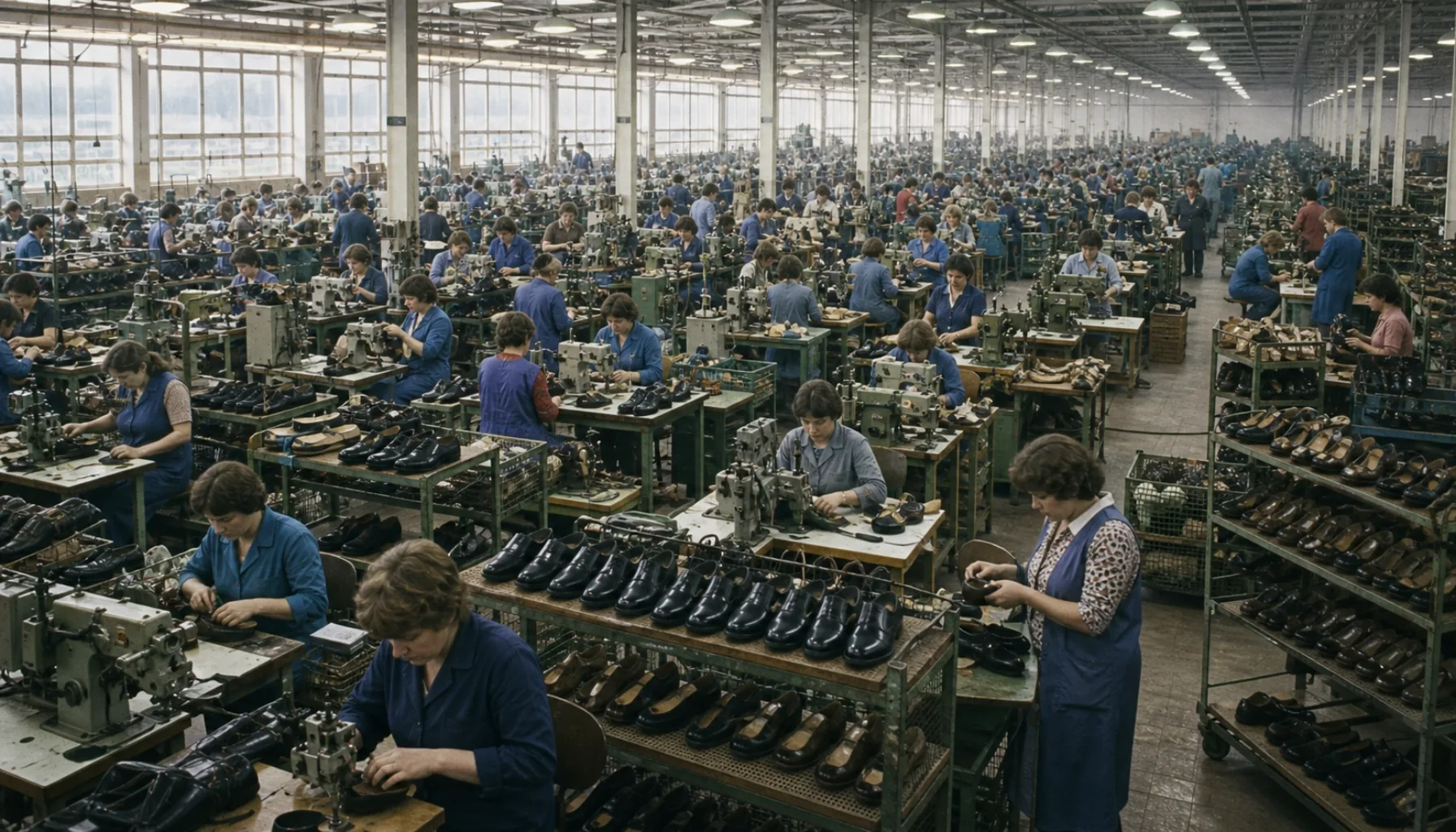 Sixteen thousand people making shoes