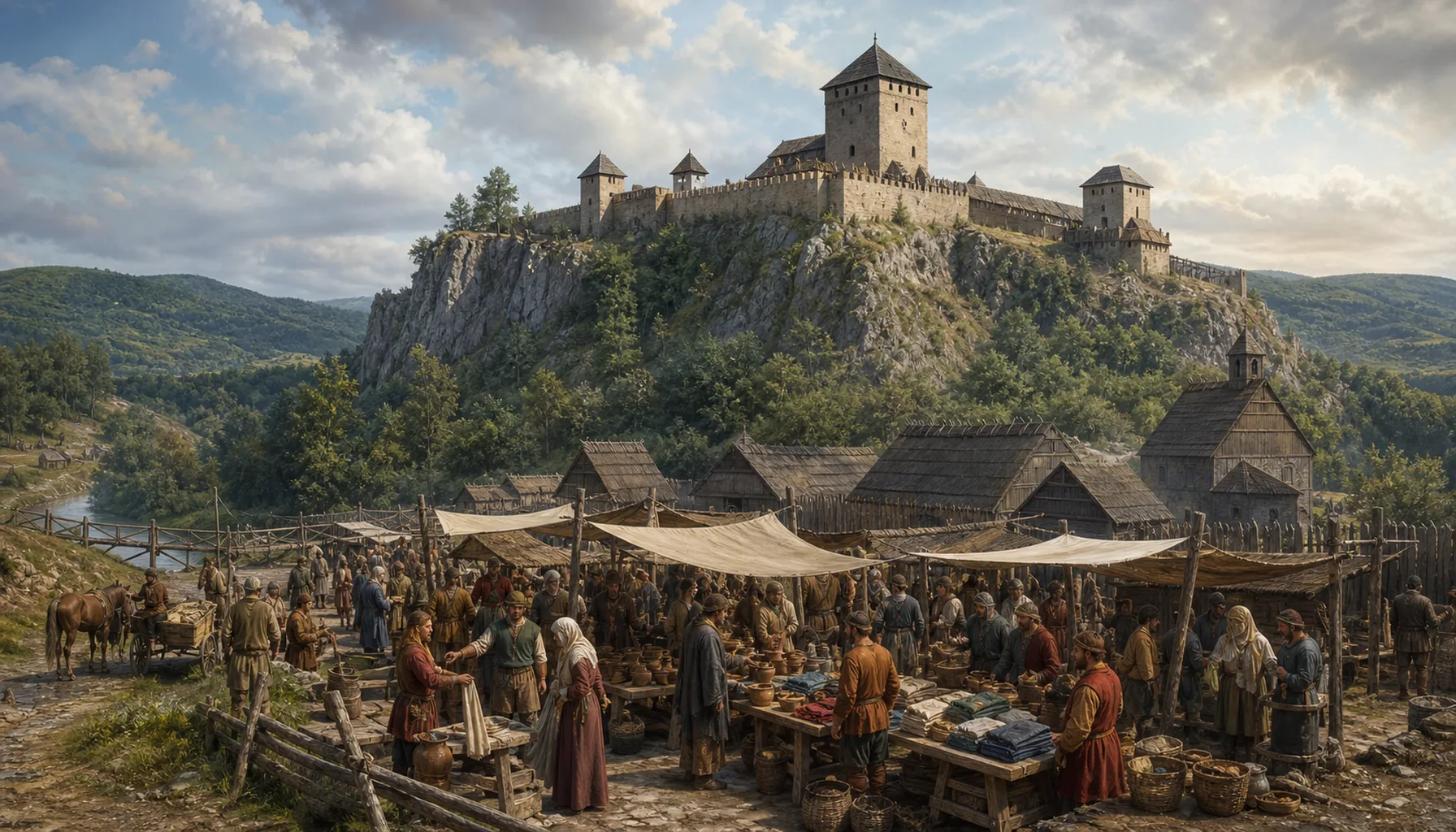Matúš Čák’s ridge, and a market below it