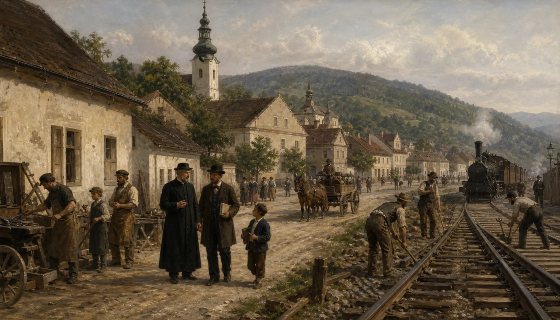 A small town and the first rails