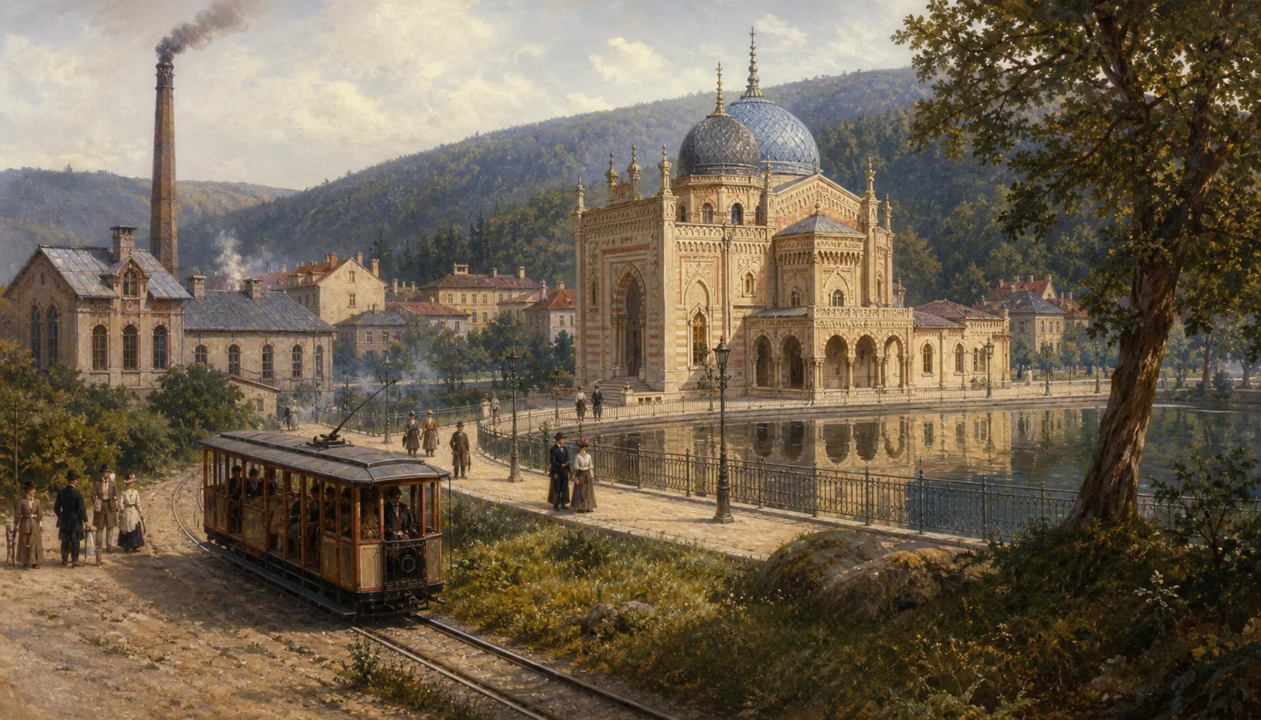 A Turkish bath, a power station, an electric railway
