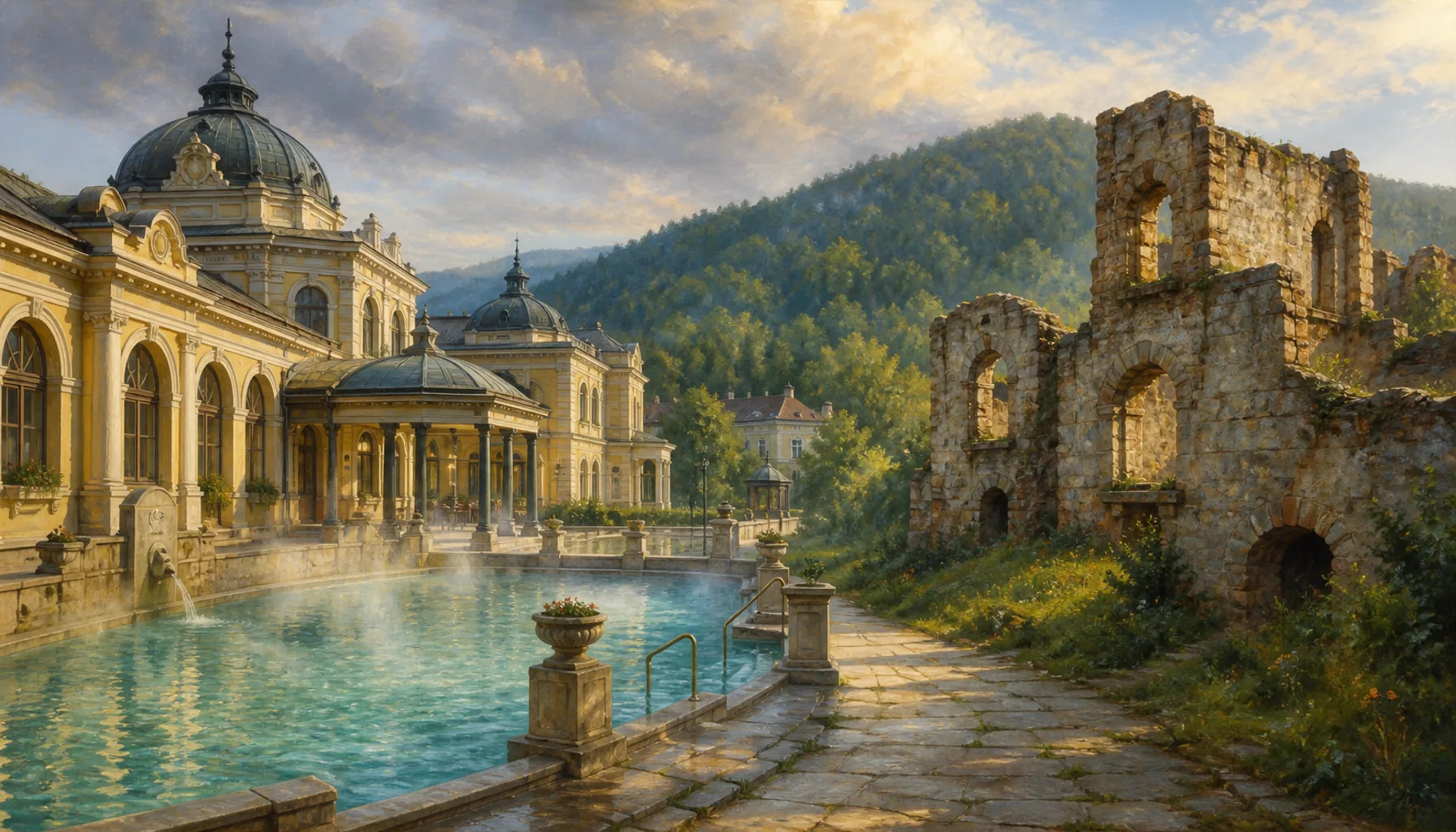 A working bath and a ruin
