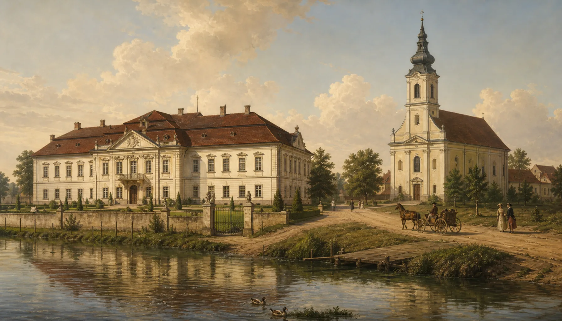 The baroque manor and the church