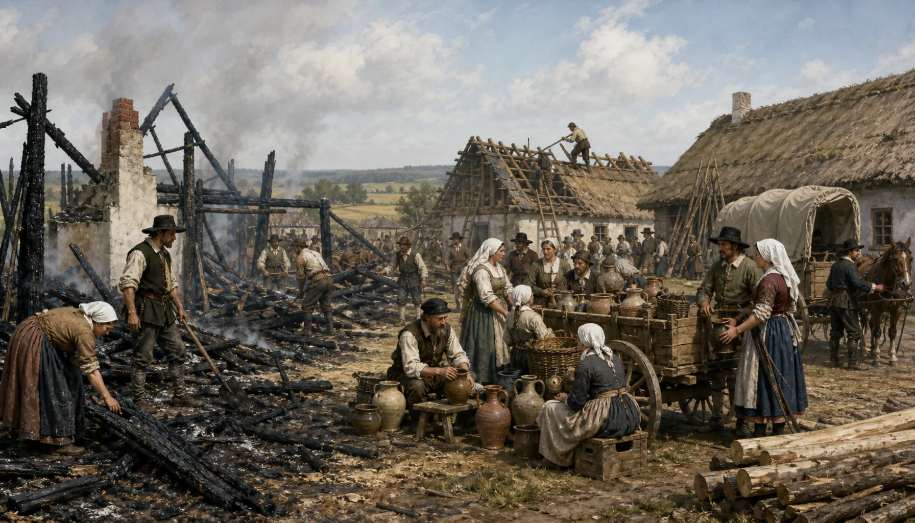 The Habáns and the burned yard