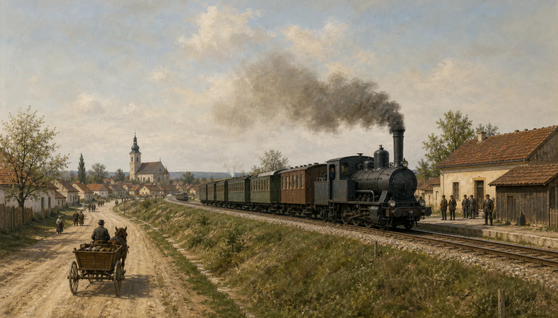 The railway, and the road out