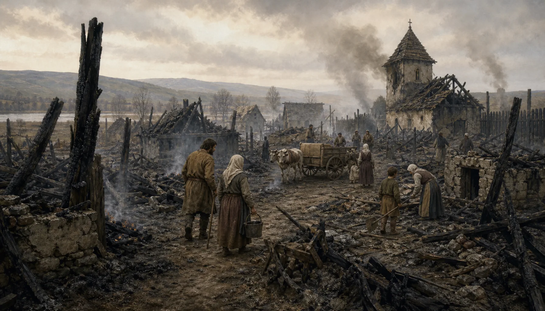 Burned, and slowly resettled